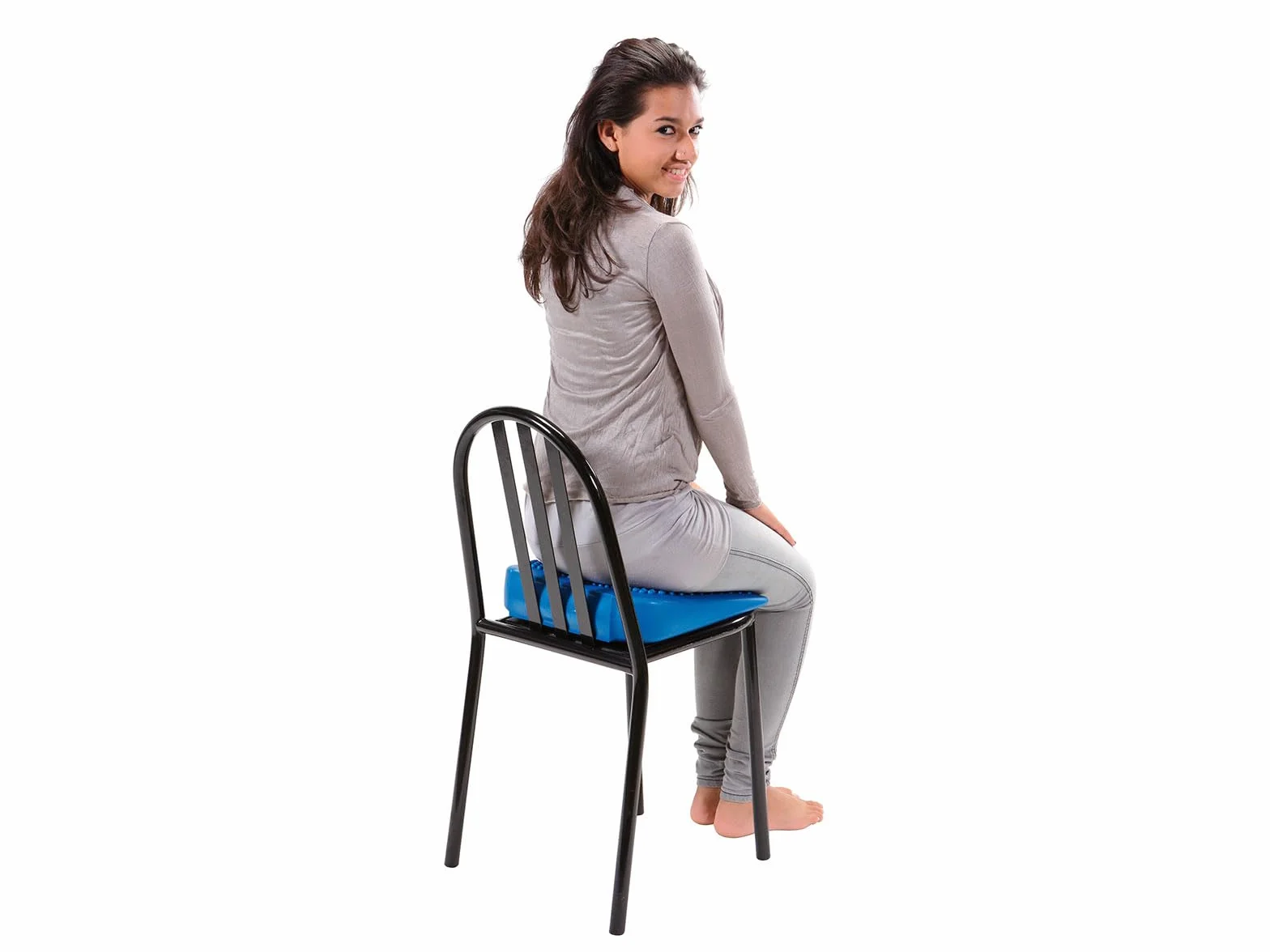 Gymnic Movin’ Sit Cuscino gonfiabile posturale blu a cuneo per seduta attiva