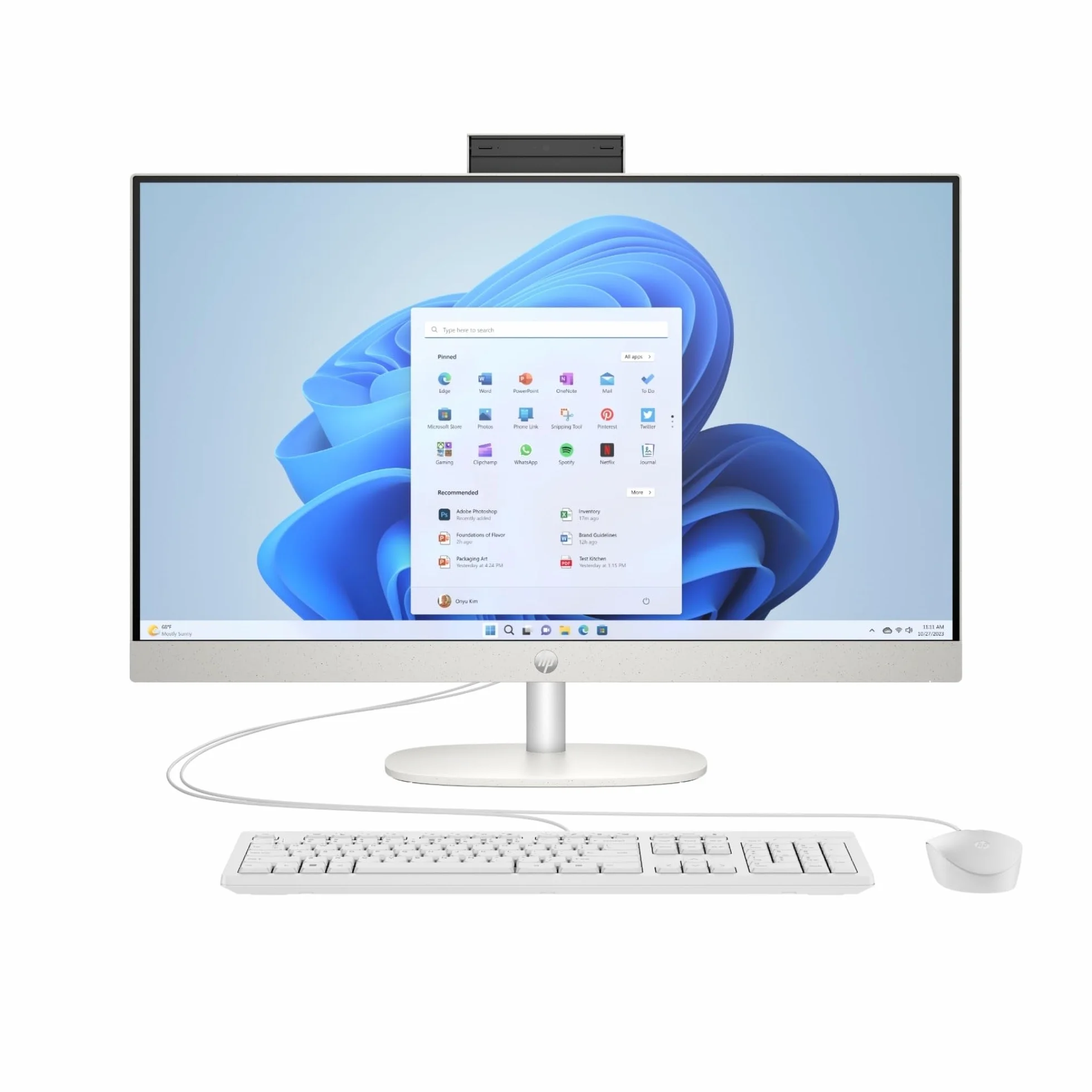 HP 27-cr1003sl All-in-One PC 27" IPS FHD Non Touch Intel Core Ultra 7 155H 16GB RAM 1TB SSD Windows 11 Desktop Bianco