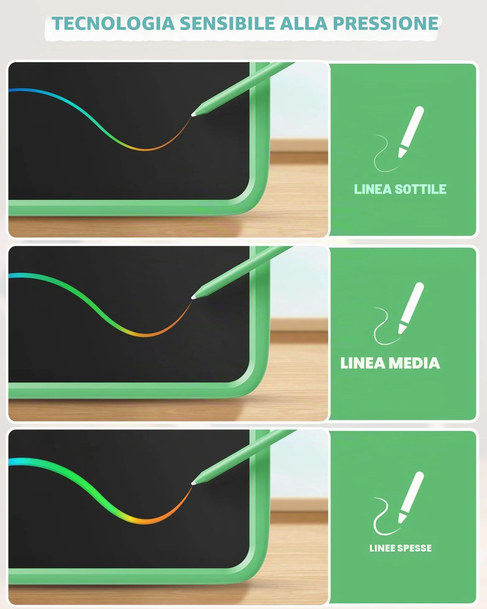 Lavagna LCD Giocattolo Unicorno 10 Pollici Blocco da Disegno Portatile Regalo Educativo Bambini 3-7 Anni Verde