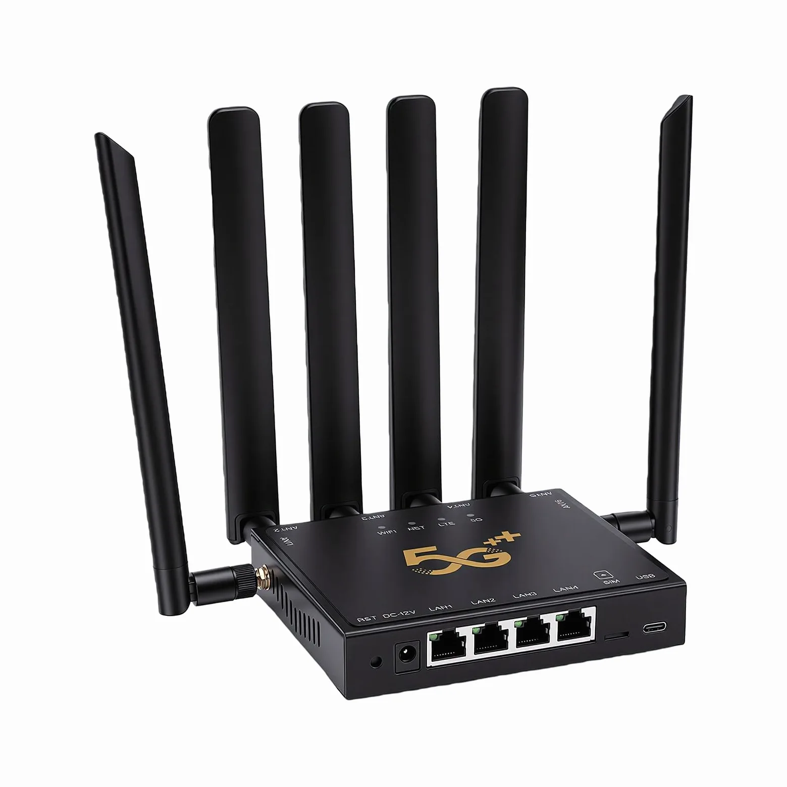 Ausla Router 5G Router Industriale per Schede SIM Wireless Dual Band con | Uscita Cablata Dual Mode Sa,Nsa, Gigabit Ethernet, Bande Simultanee 2,4g/5g, Protocollo 802.11ax, Custodia in Metallo, per