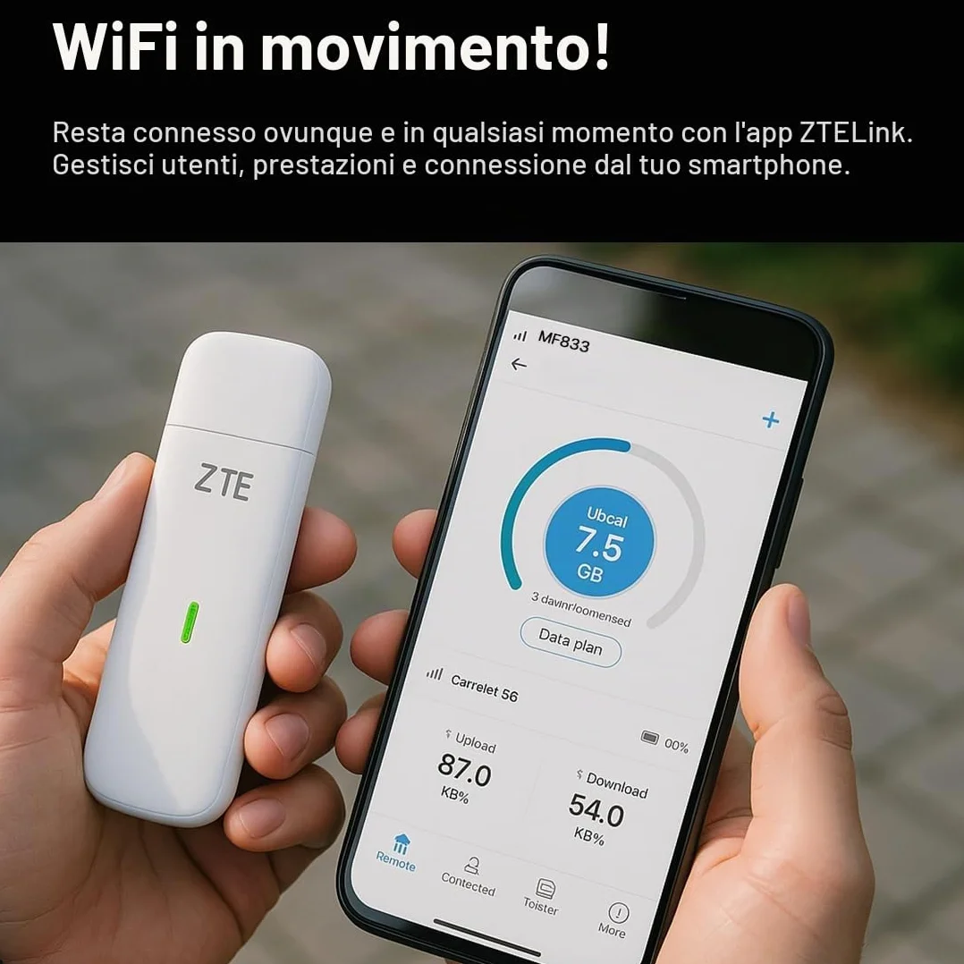 ZTE MF833 CAT4 4G USB Dongle sbloccato multi banda
