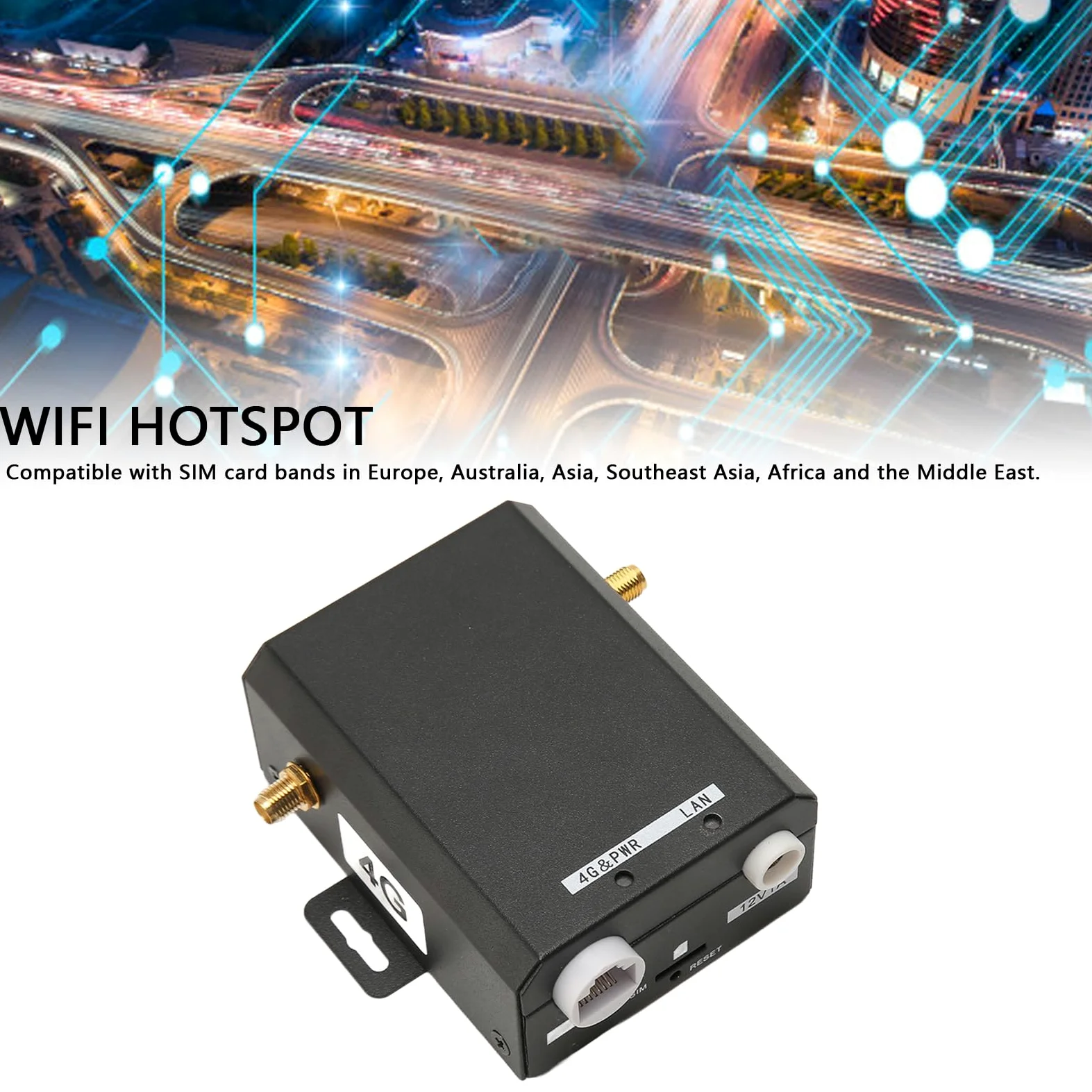 Septpenta Router Industriale 4G LTE, Alta velocità 150Mbps, Supporta 16 Utenti WiFi, con 2 Antenne Esterne per Case, Uffici, Fabbriche, Magazzini, Giardini e Parcheggi(Unione Europea)