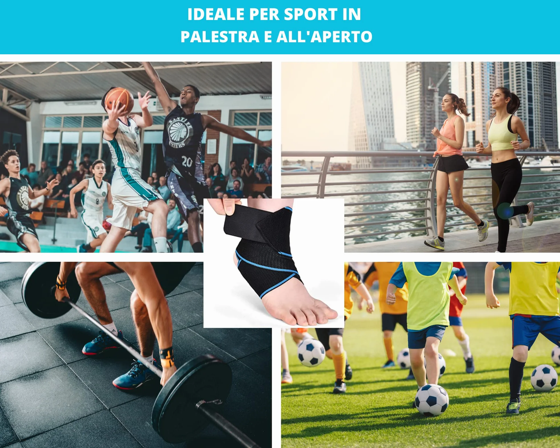 Cavigliera Ortopedica Tutore Caviglia per Distorsioni Fascite Plantare Sportiva Elastica Uomo Donna Corsa Boxe Calcio