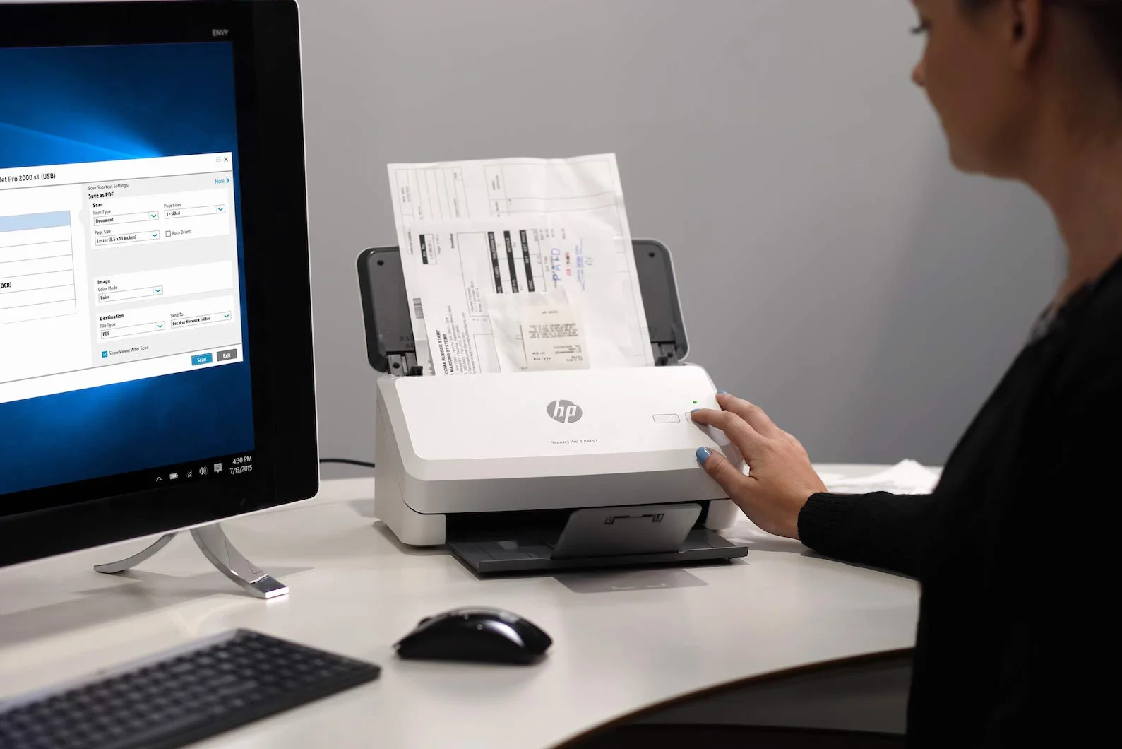 HP ScanJet Pro 2000 s2 6FW06A, skaner dokumentów, 35 ppm, 70 ipm, dwustronny, kompaktowy, biały