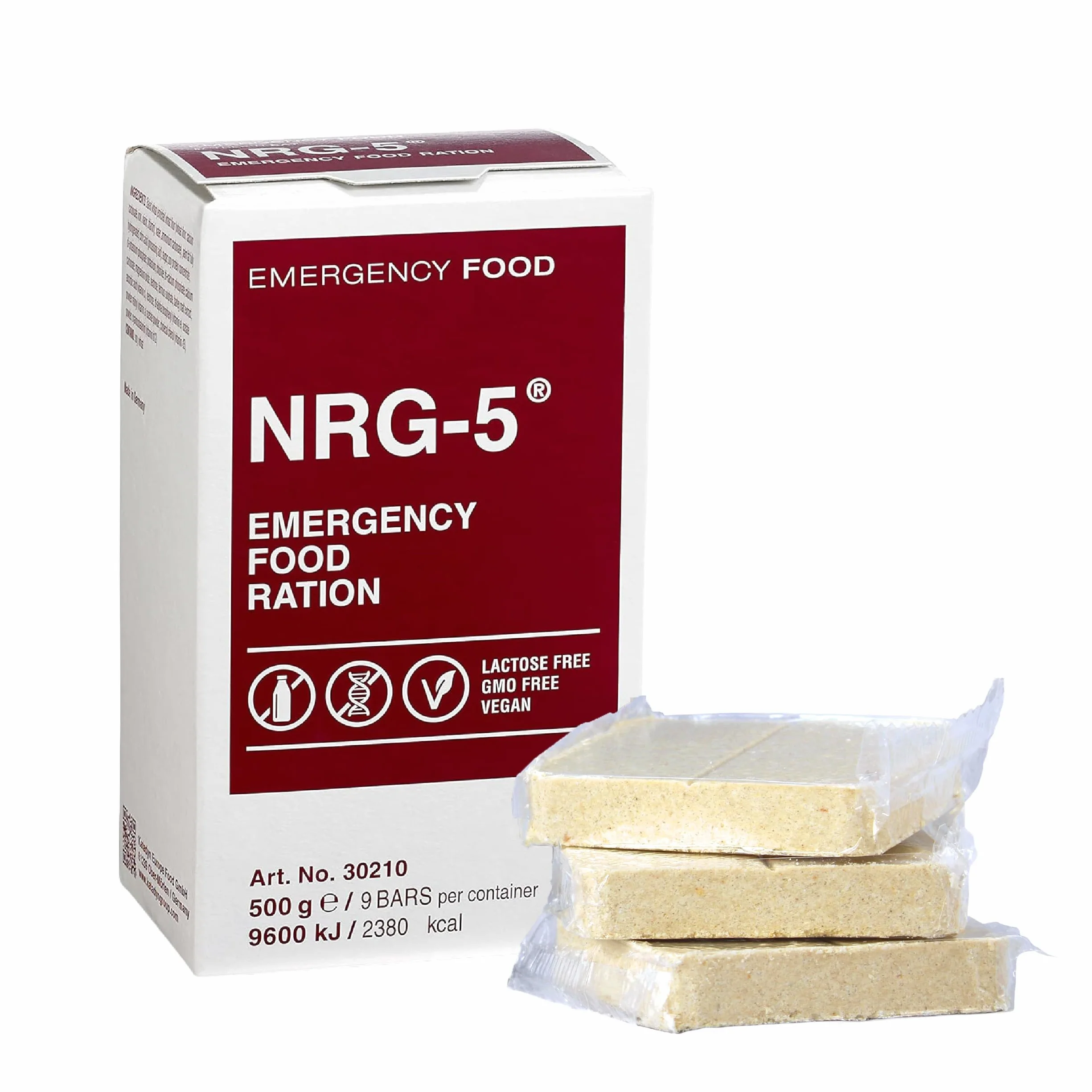 Katadyn NRG-5 Razione alimentare di emergenza 500 g 9 barrette 2380 kcal vegana senza lattosio senza OGM