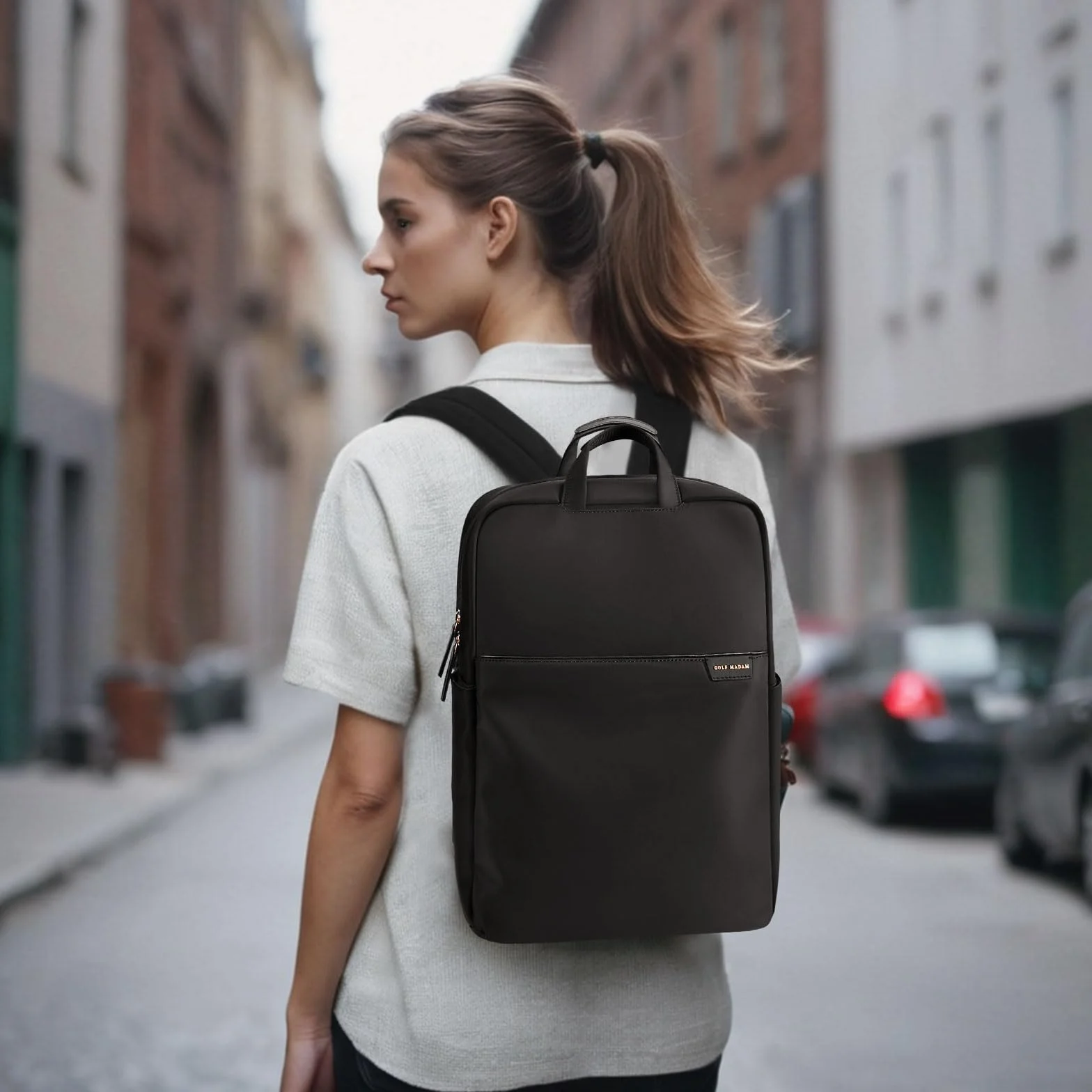 GOLF SUPAGS Zaino per Laptop Donna Zaino da Scuola Adatto per Laptop da 13.3 ", Uomo Zaino da Viaggio Casual Business Daypack per Scuola Universitaria Viaggi Lavoro Campeggio Nero