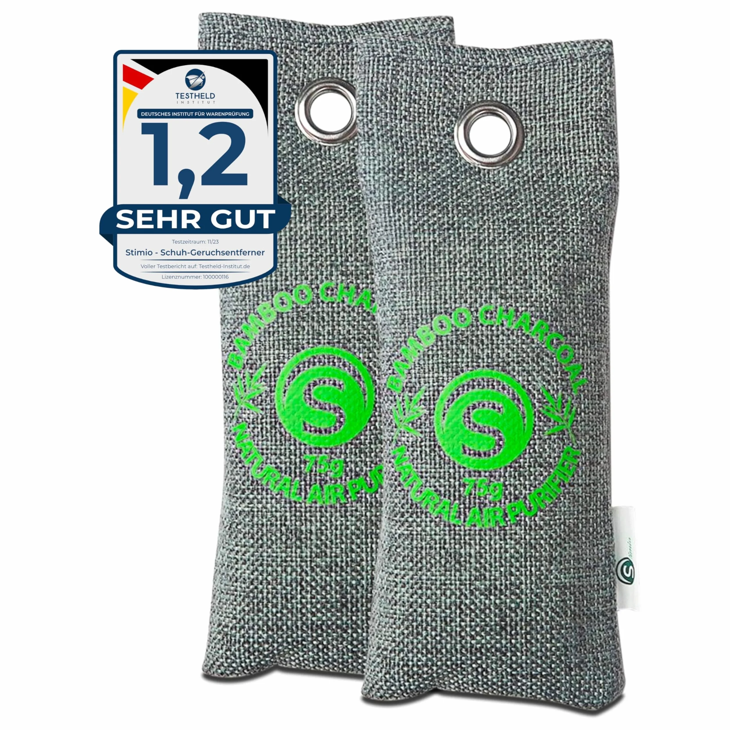 Sacchetti Antiodore Scarpe Carbone Attivo Naturale Riutilizzabile 2 Pezzi