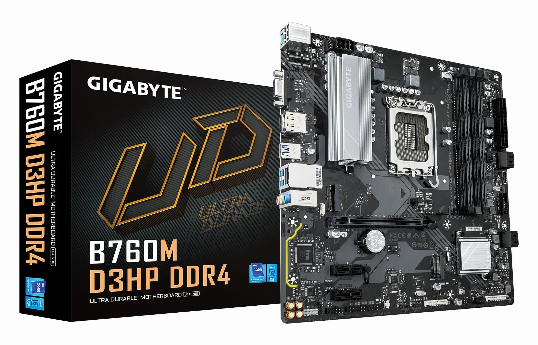 GIGABYTE B760M D3HP DDR4 Scheda Madre - Supporta CPU Intel Core di 14a Generazione, VRM Digitale a 4+1+1 Fasi, fino a 5333MHz DDR4 (OC), 2xPCIe 4.0 M.2, GbE LAN, USB 3.2 Gen1