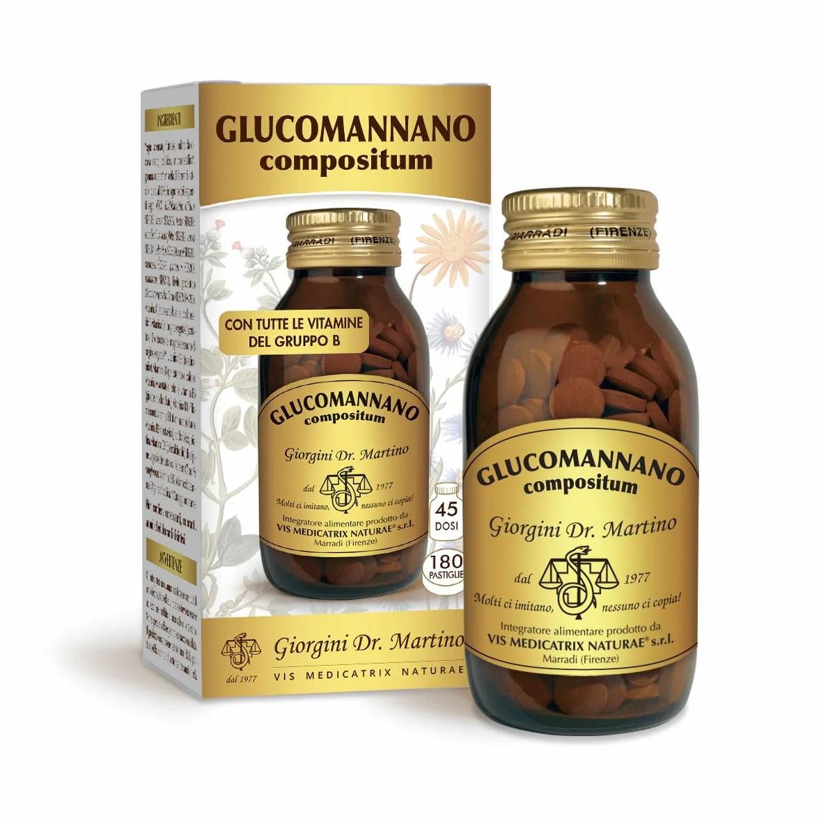 Dr Giorgini GLUCOMANNANO COMPOSITUM pastiglie 90 g integratore di glucomannano 1000 mg
