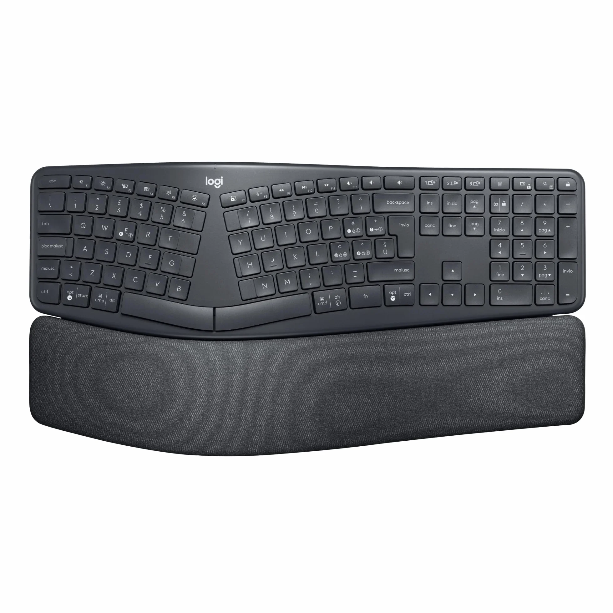Logitech ERGO K860 Wireless Split Keyboard Ergonomic Italian Layout QWERTY Grey
