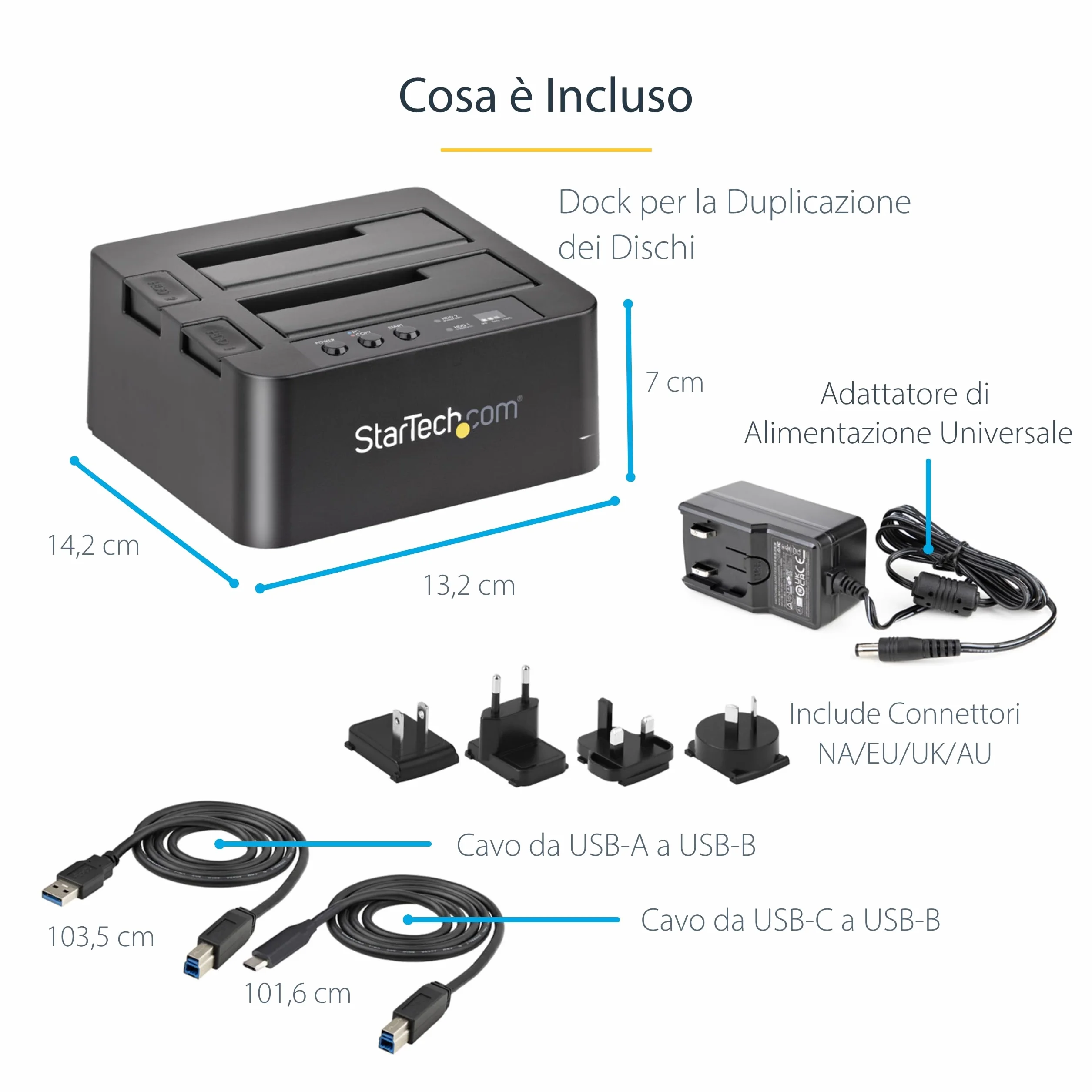 StarTech.com Docking Station per Hard Disk USB 3.1 10Gbps 2 Slot SATA III 2.5" 3.5" Clonatore SDOCK2U313R