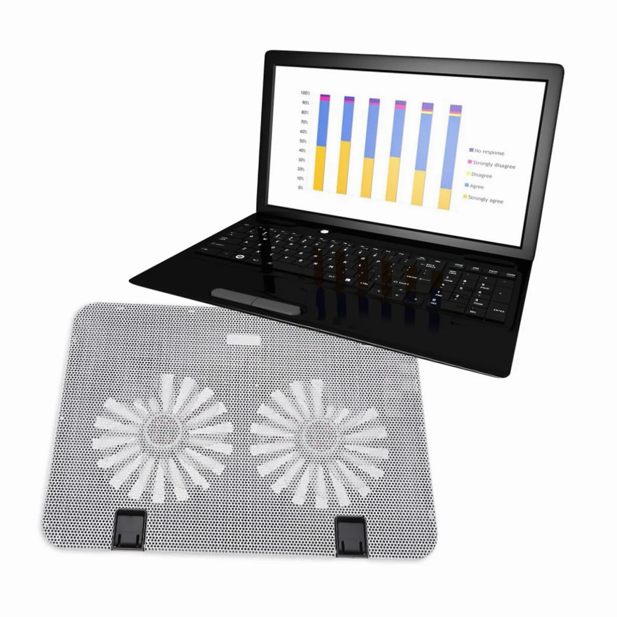 Supporto per Laptop 15, 6 Pollici Bianco Abs Ferro Atmosfera Estiva | Angolo Regolabile, Raffreddamento Notebook, Appoggio Portatile