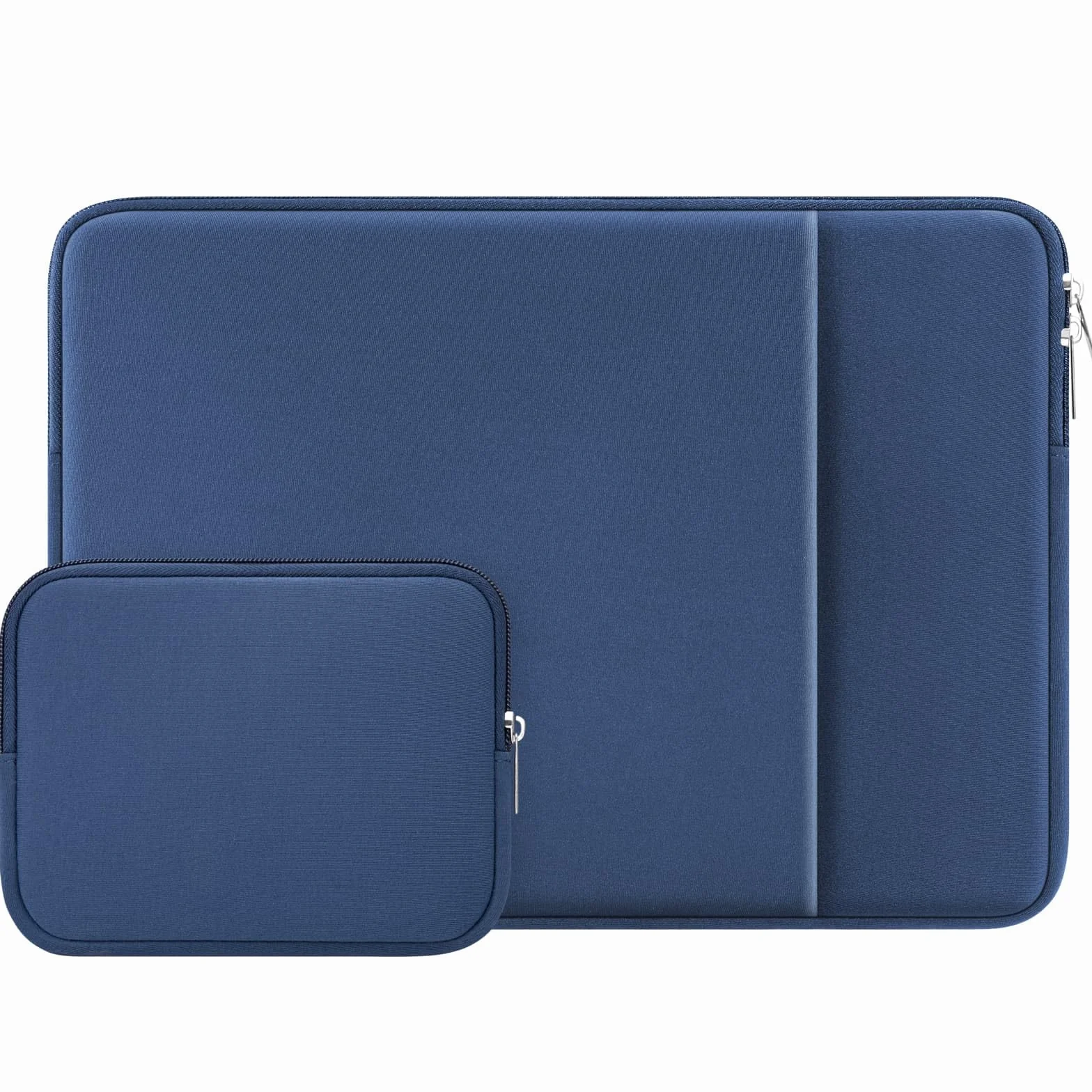 RAINYEAR Custodia per laptop da 15 pollici con tasca e sacchetto porta accessori, compatibile con MacBook Pro da 15,4 pollici (modelli A1938, A1707, A1990) e Chromebook da 15 pollici, Blu Navy