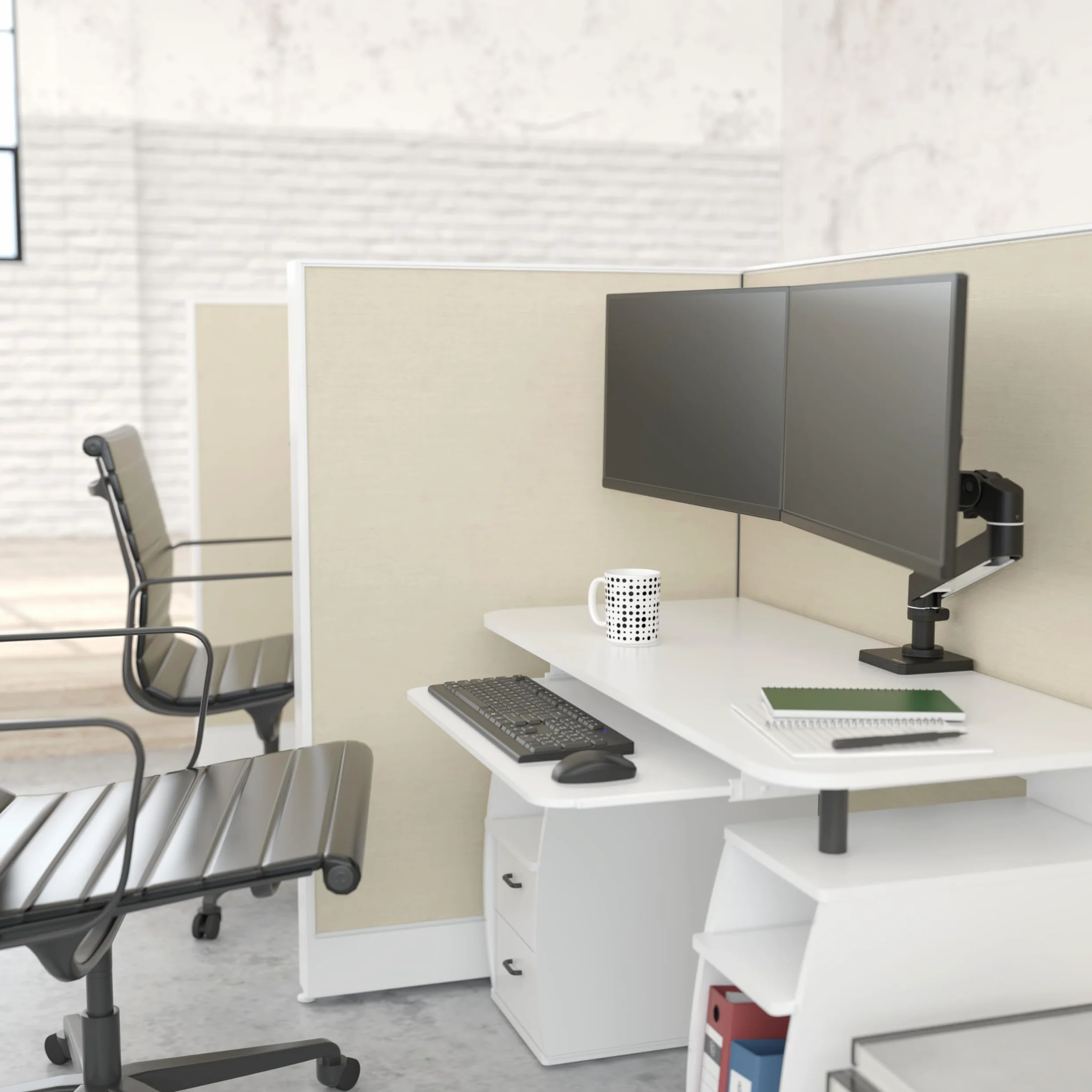 Ergotron – LX Pro Premium Dual Direct Monitor Braccio, VESA Supporto da tavolo – per 2 monitor fino a 27 pollici, 4,1 kg ciascuno – Nero opaco