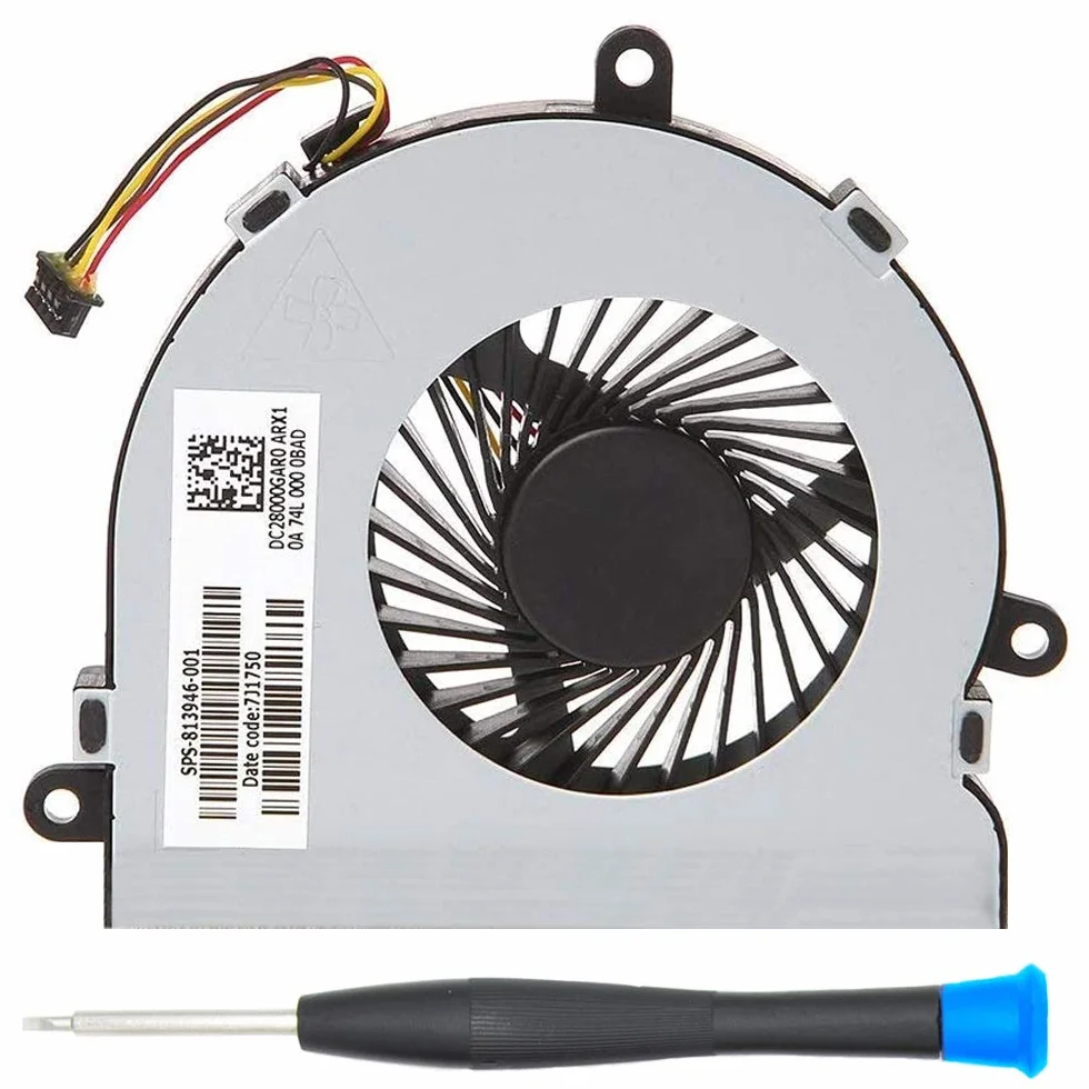 MMOBIEL Ventola di raffreddamento a 4 pin e 4 fili di ricambio per HP 250 G4 255 G4 Notebook 15-AC Serie DC28000GAR0 XRF-813956-002 Incl (+) Cacciavite
