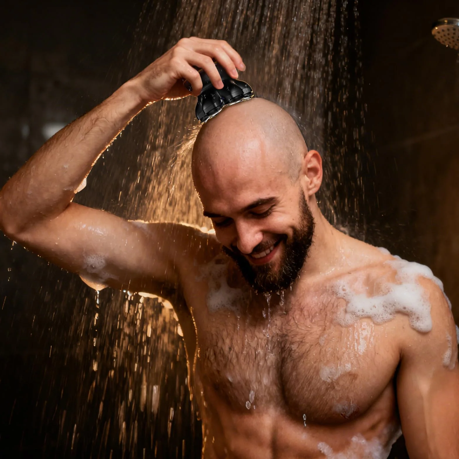 MAXGROOM 7D Rasoio Testa Calva Zero Assoluto 2 Velocità 7700&6600 Giri/Min, Rasoio Elettrico Uomo Impermeabile LED 120 Min