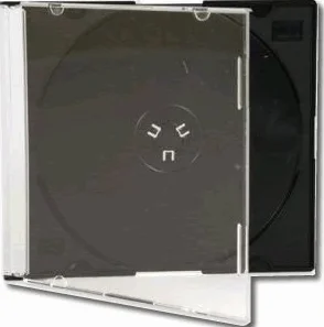 100 custodie CD e DVD jewel slim 5,2mm trasparenti con tray nero