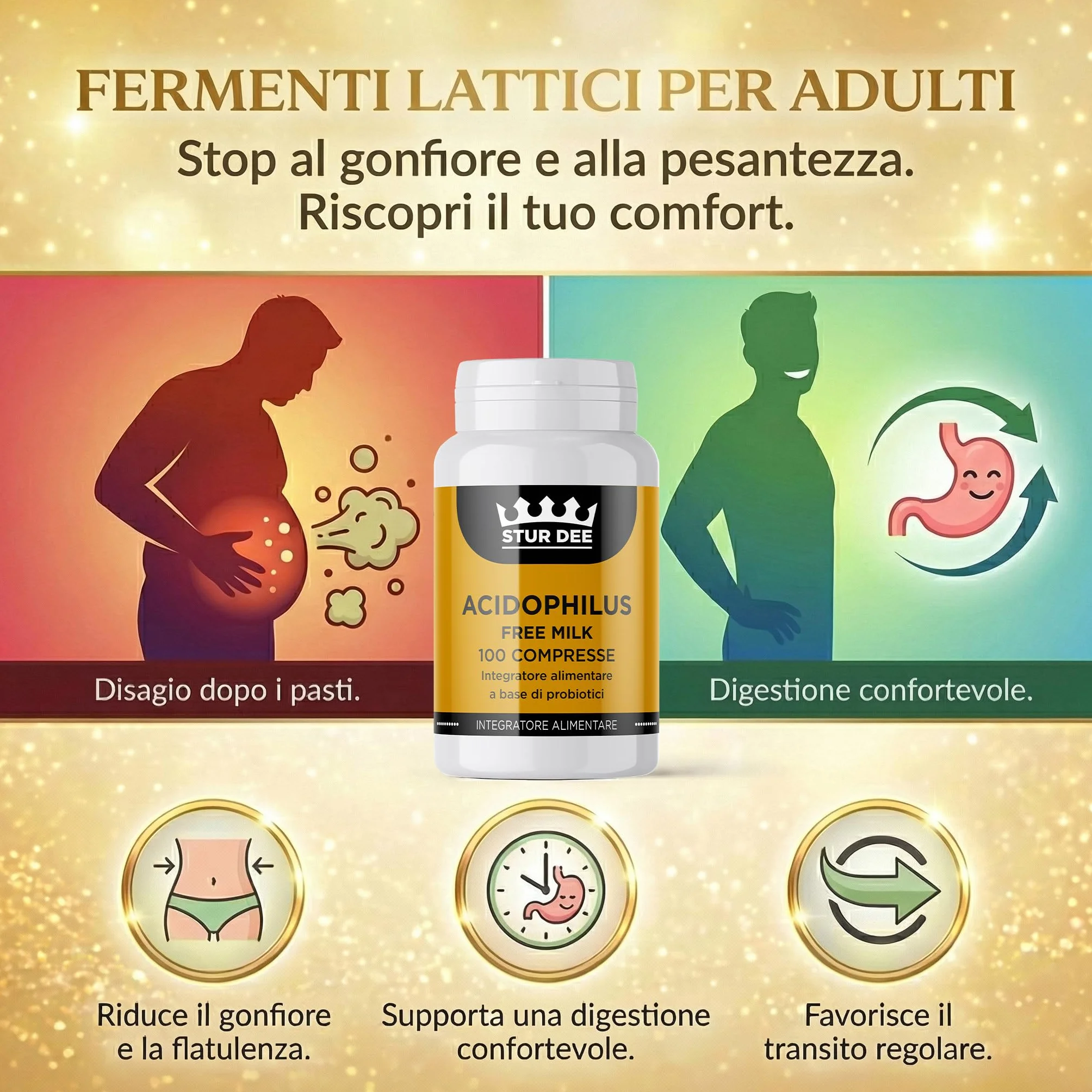 Acidophilus Probiotici Donna Lactobacillus Acidophilus Supporto Digestione Gonfiore Equilibrio Intestinale Benessere Intimo 100 Cps Made in Italy