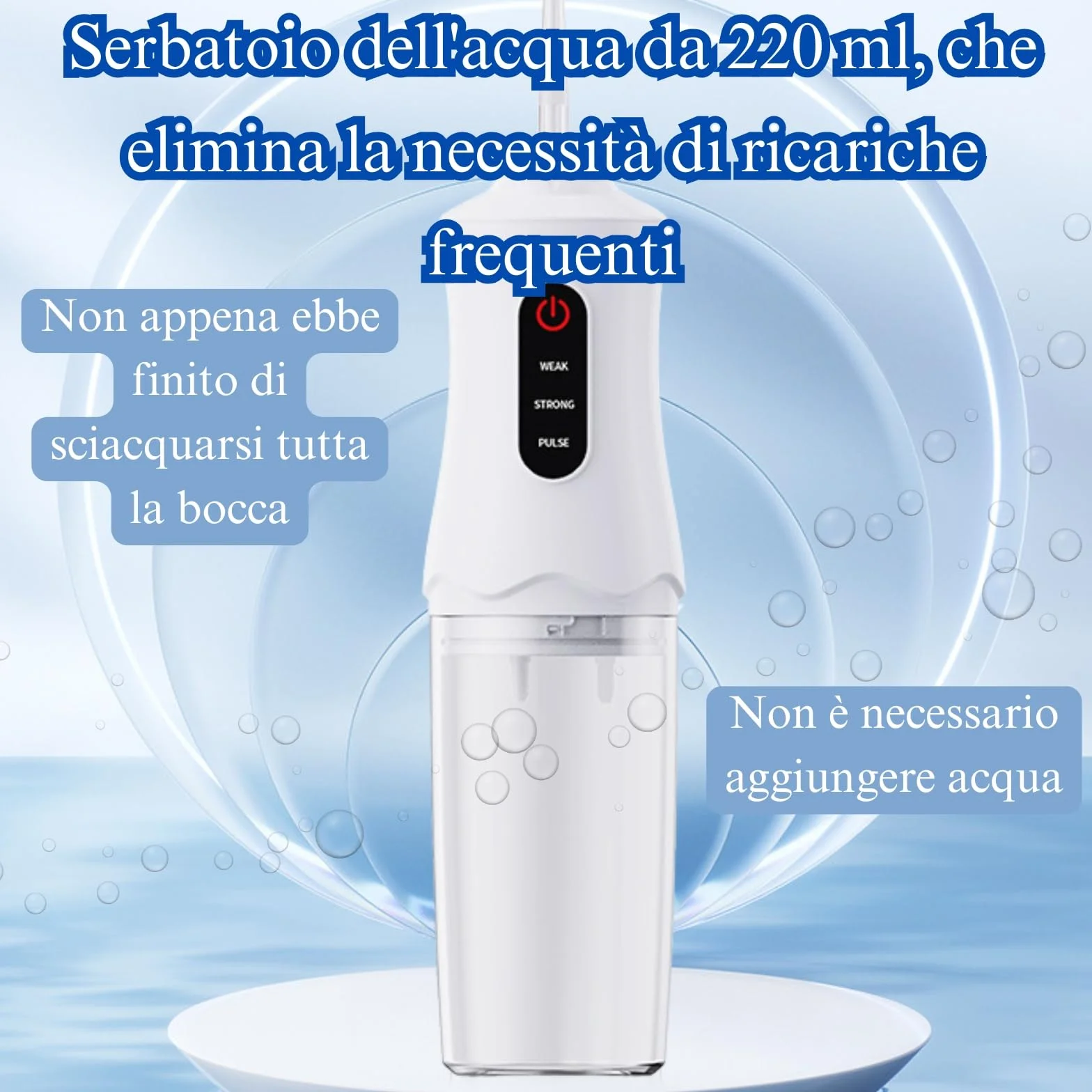 Water Flosser Irrigatore Orale Senza Fili Portatile Idropulsore Dentale 4 Düsen Wasserdicht Wiederaufladbar
