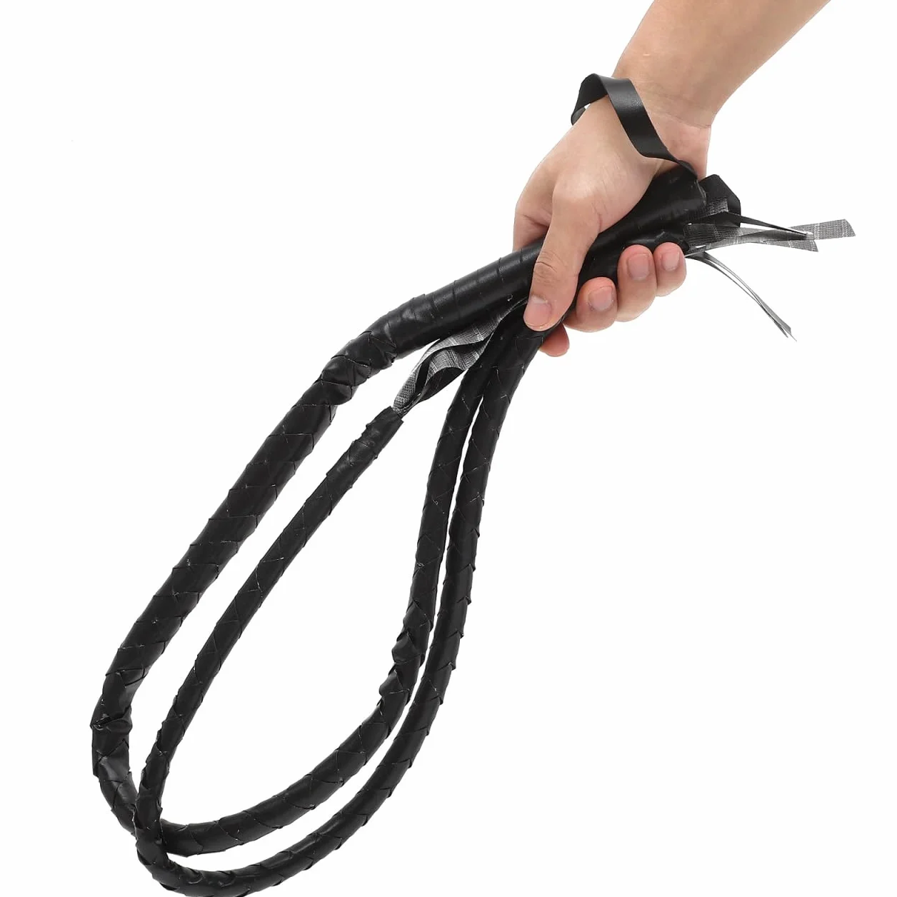 Frusta per schiavi flogger 1.8-2,0 cm Whip nero accessorio Halloween costume