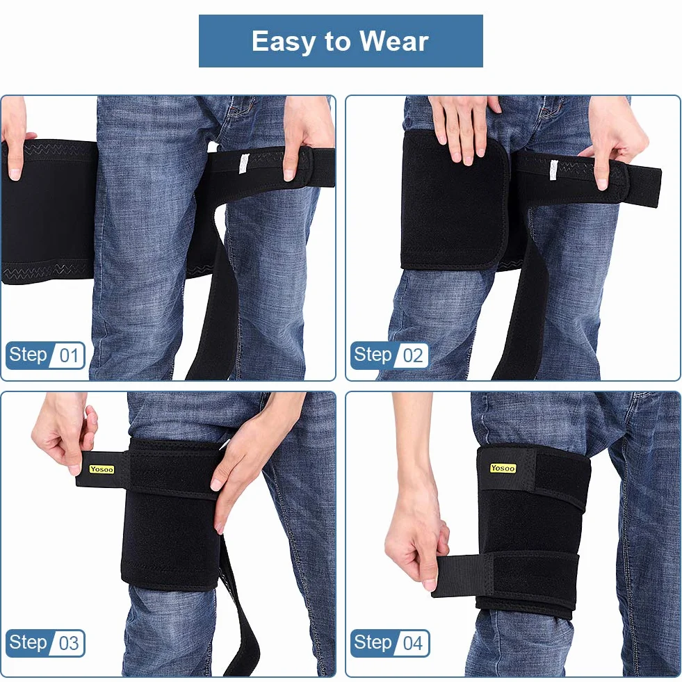 Fascia Coscia Regolabile a Compressione Neoprene per Anca Inguine Ginocchio Destra o Sinistra