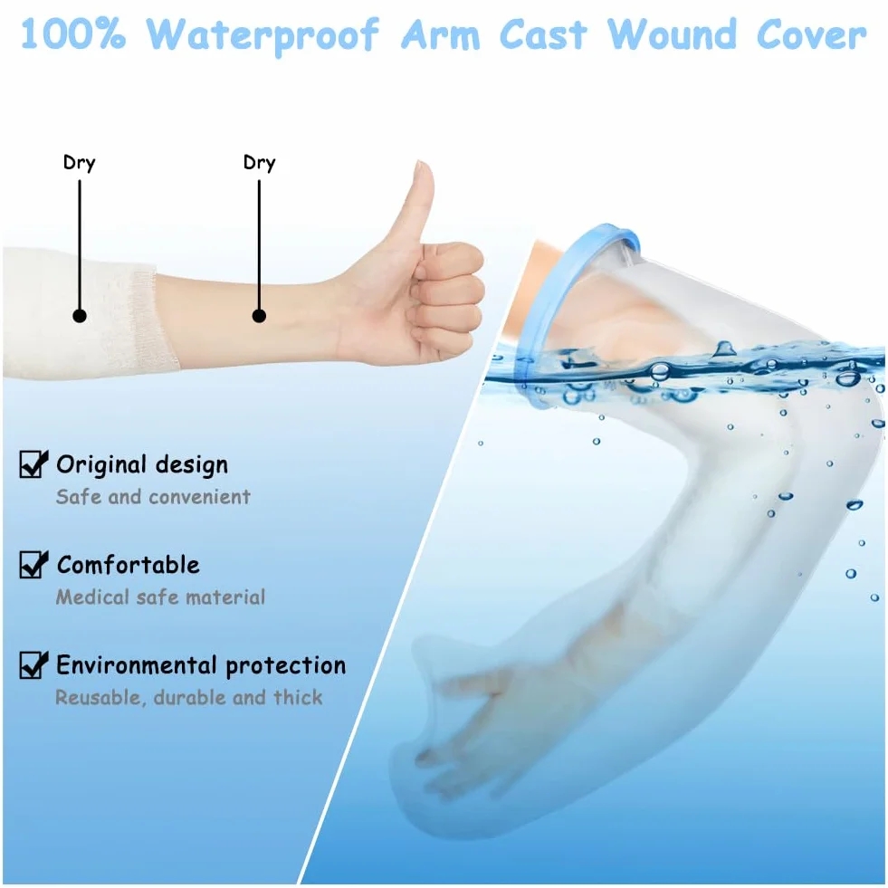 AOOWU Protezione Impermeabile Gesso Braccio Bambino, Copertura Gesso per Doccia Riutilizzabile