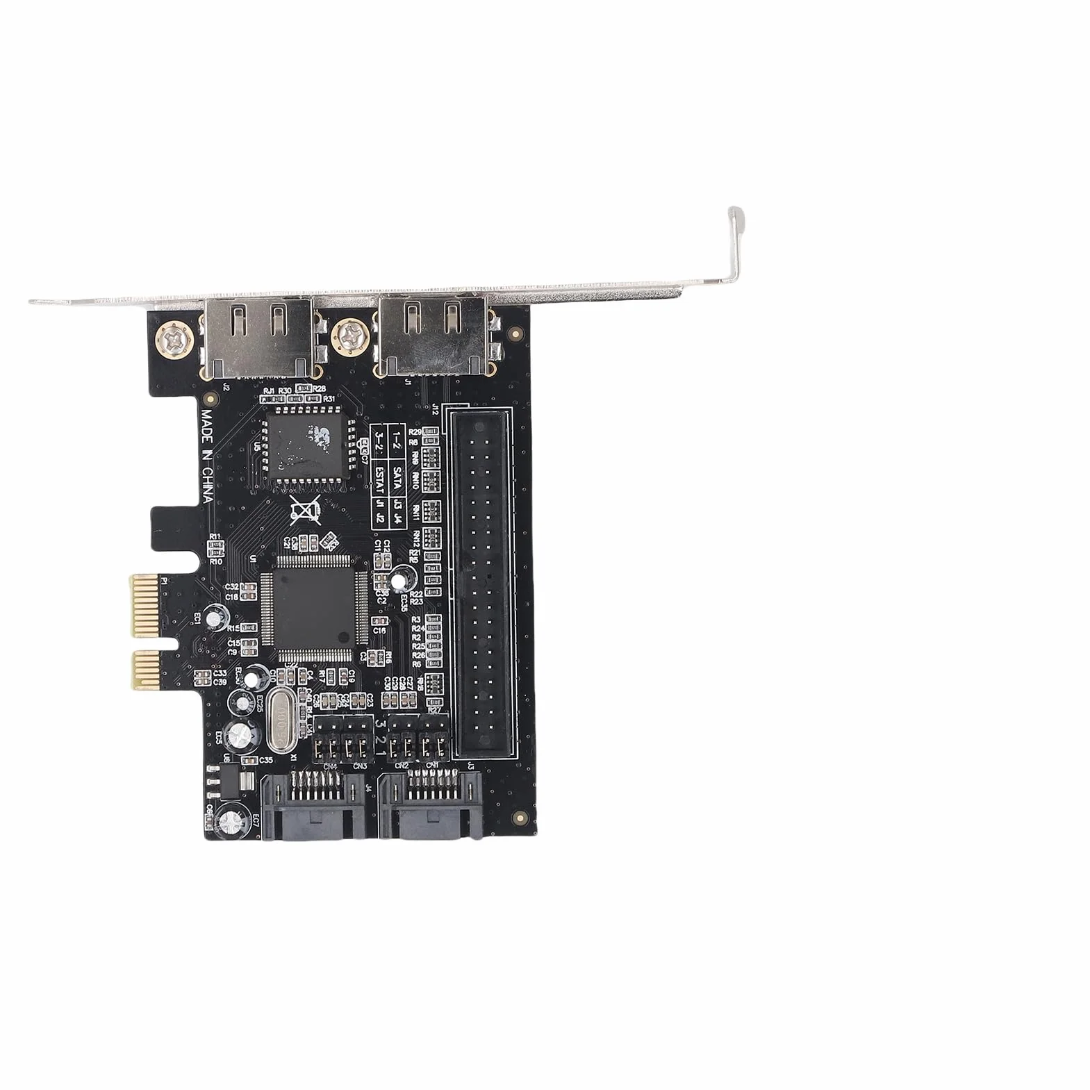 Bewinner Scheda Adattatore PCIe a IDE Scheda Controller PCI Express a Doppia Porta con velocità da 3 Gbs Supporto di Grande capacità per Dischi Rigidi ATA Opzioni di Archiviazione Versatili per