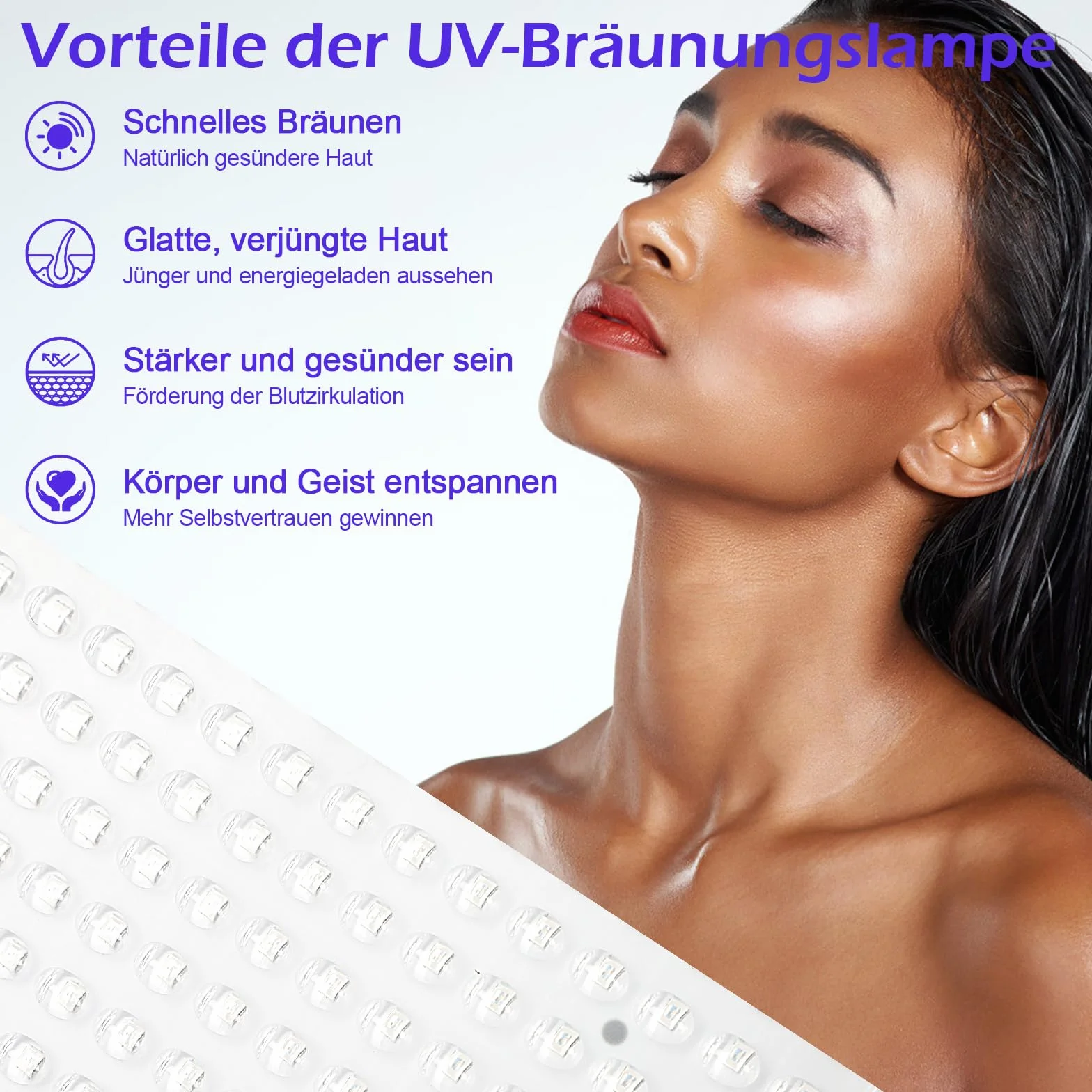 Solarium per la casa 15 W 144 LED USB portatile abbronzante viso corpo