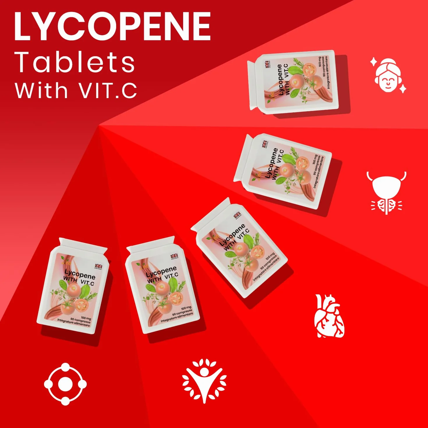 Integratore di licopene 100 mg 90 compresse confezione da 2