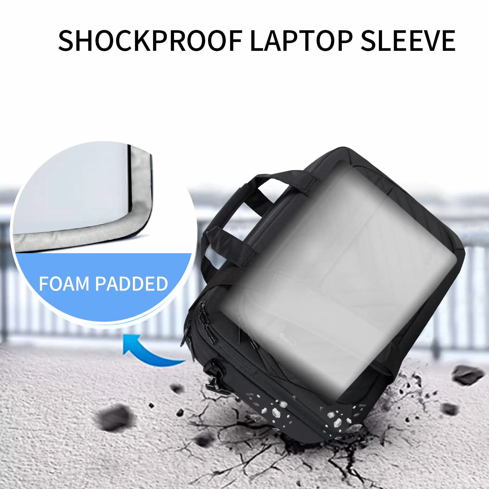 VANKEAN Borsa portatile da 17 pollici, valigetta espandibile TSA per donne moda, borsa per Computer impermeabile con tasca RFID, borsa per donne messaggeri per autobus/viaggi/College, nero