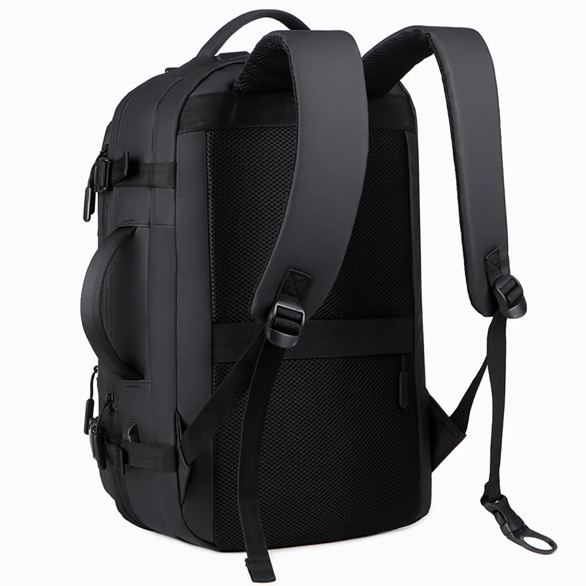 Mixroom - Zaino da Viaggio Estendibile Impermeabile Porta PC Per Uomo Valigia Bagaglio a mano 25x30x49 cm Borsa Grande Custodia Porta Computer Portatile fino ai 16 pollici Con Ricarica USB Nero Z31