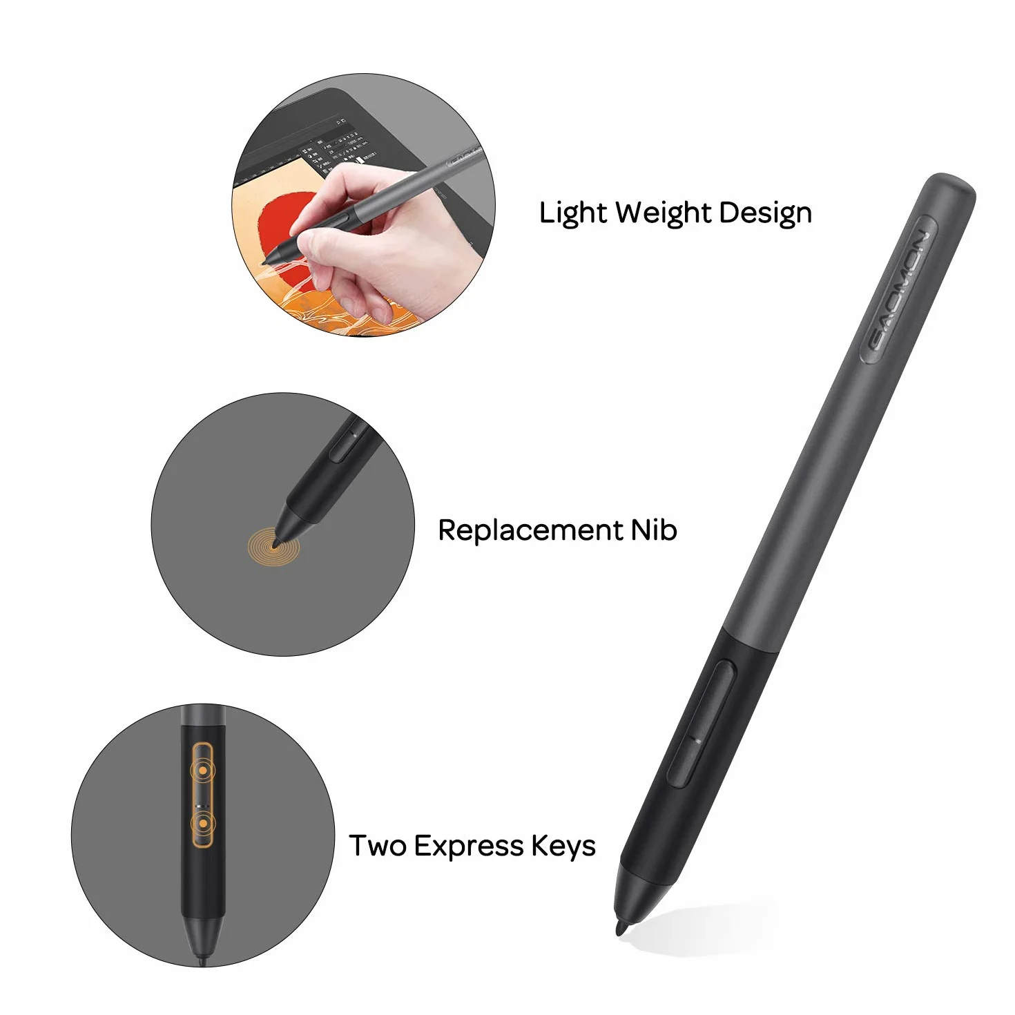 GAOMON ArtPaint AP50 Penna Passiva per Tavoletta Grafica con Schermo PD1161/ PD1320 / PD1561 / PD156 Pro/ PD1220