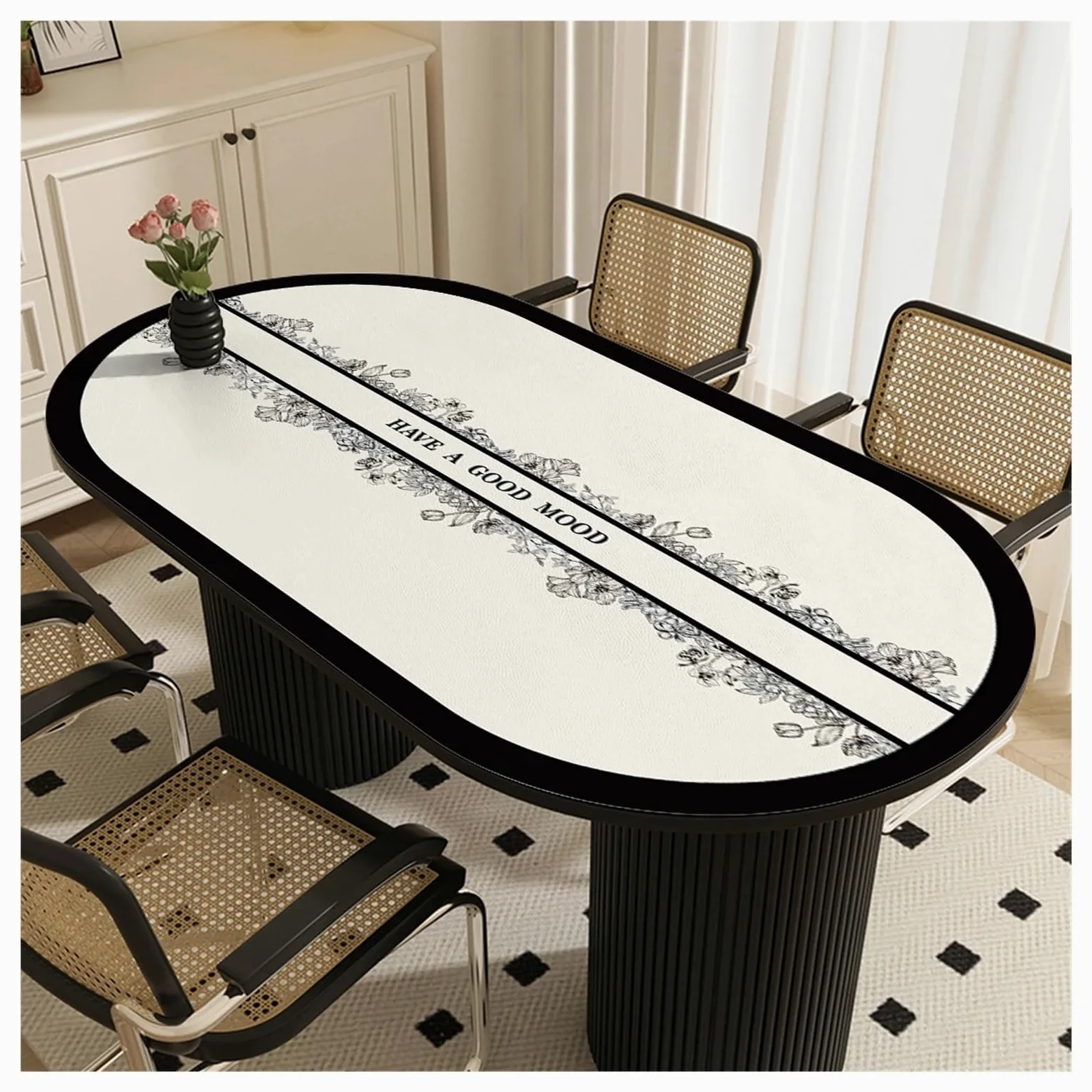 Tappetino da scrivania in pelle Tovaglietta ovale in pelle semicircolare ad arco, resistente all'olio e impermeabile for sala da pranzo(Color 5,90 * 150cm oval [a90 b150 c35])