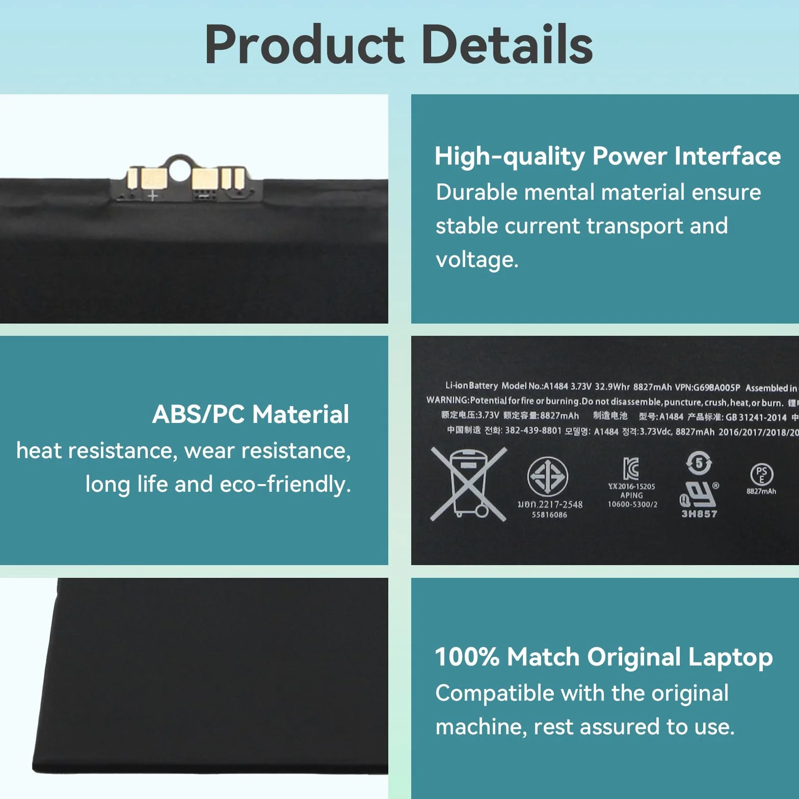 K KYUER A1484 Tablet Batteria per iPad 5 6 7 8 9 5th 6th 7th 8th 9th Gen A1822 A1823 A1893 A1954 A2197 A2198 A2199 A2200 A2428 A2429 A2430 A2602 A2603 A2604 A2605 Air 1 1st Gen 2013 A1474 A1475 A1476