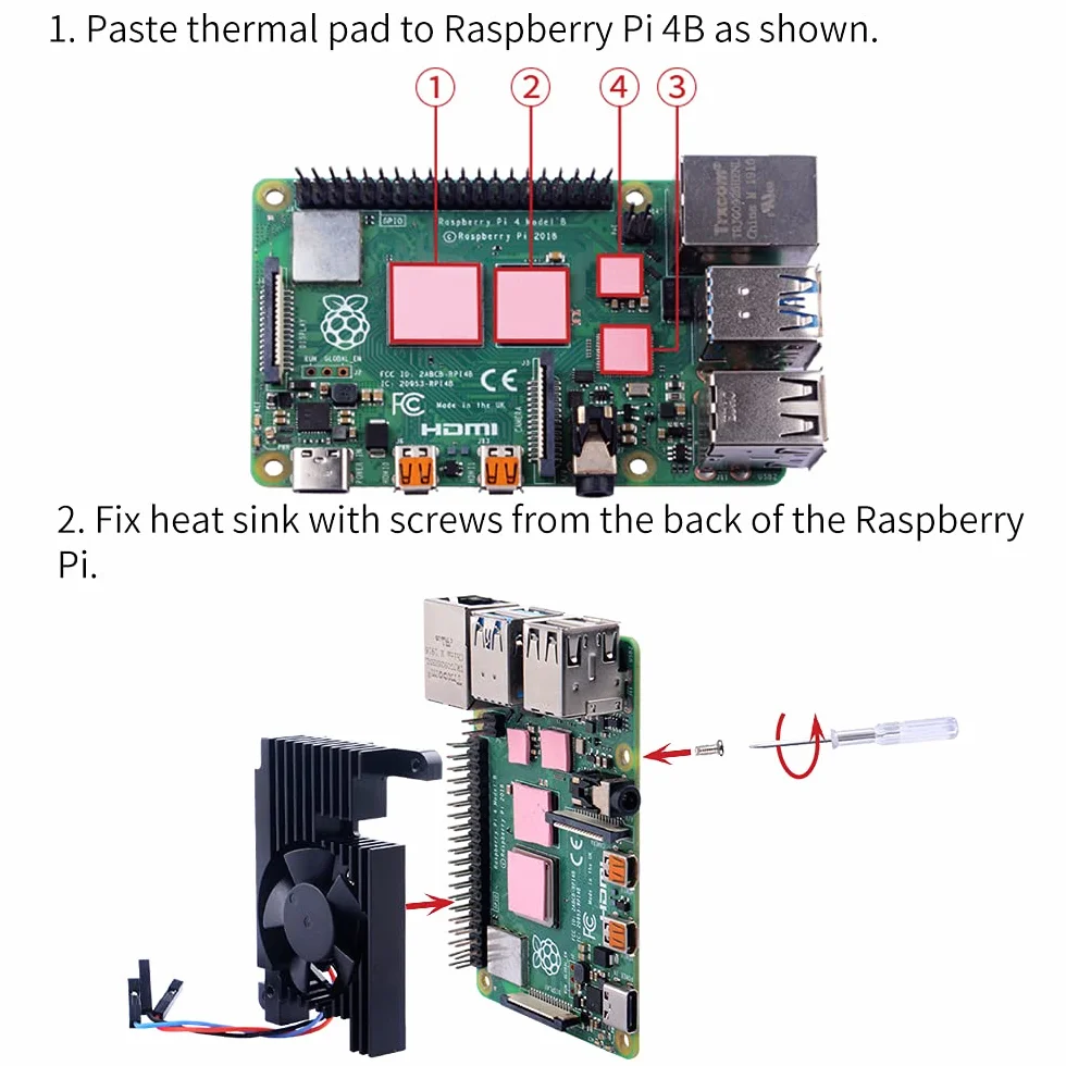GeeekPi Raspberry Pi 4 Dissipatore di Alluminio con Ventola di Raffreddamento, Raspberry Pi 4 Armatura Lite Dissipatore con PWM Controllo della Velocità per Raspberry Pi 4 Modello B