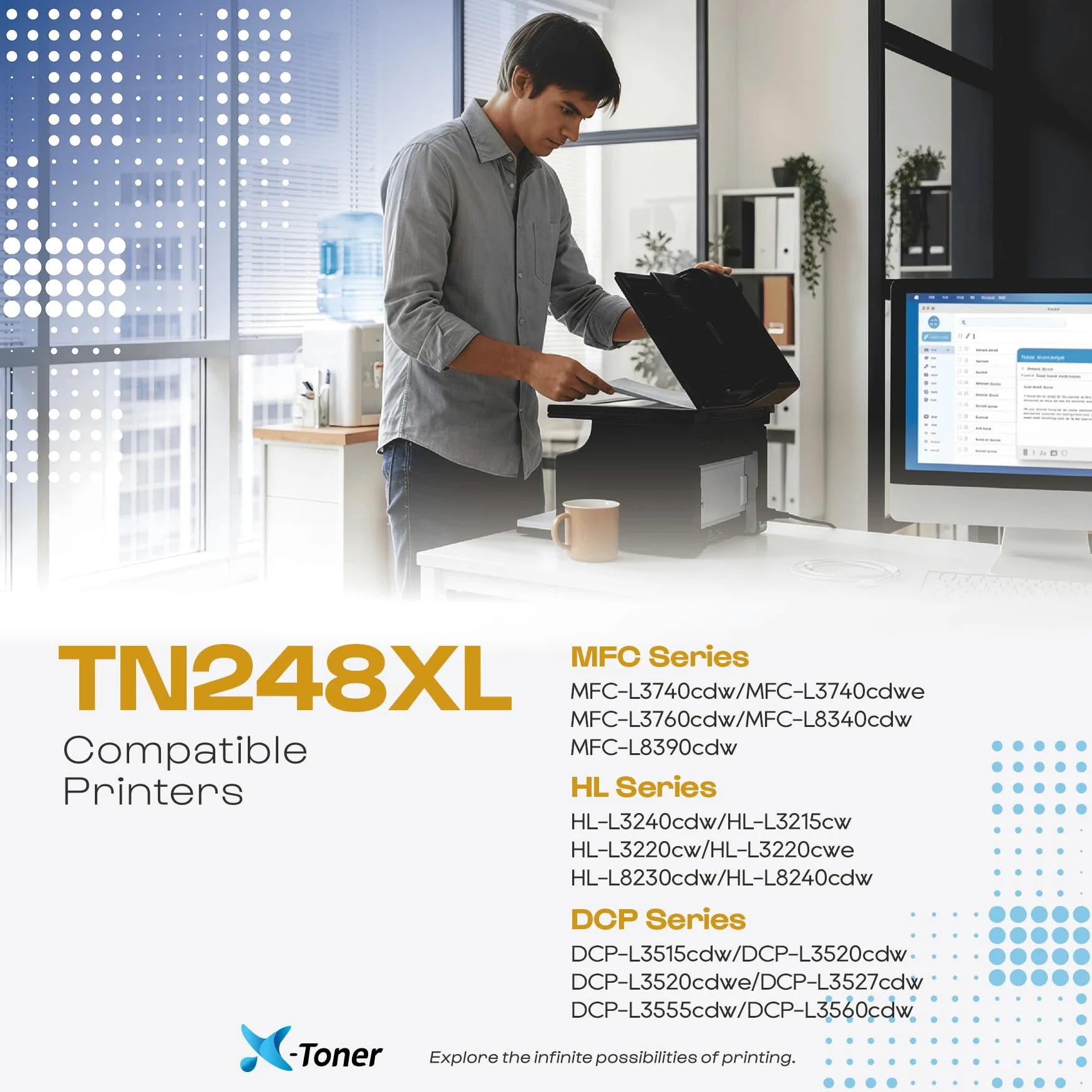 X-Toner TN248 TN248XL Toner Compatibile con Brother TN248 HL-L3240CDW | Compatibile con Brother MFC-L3760CDW DCP-L3560CDW MFC-L3740CDWE HL-L3220CWE DCP-L3520CDWE MFC-L8390CDW MFC-L8340CDW TN-248VAL