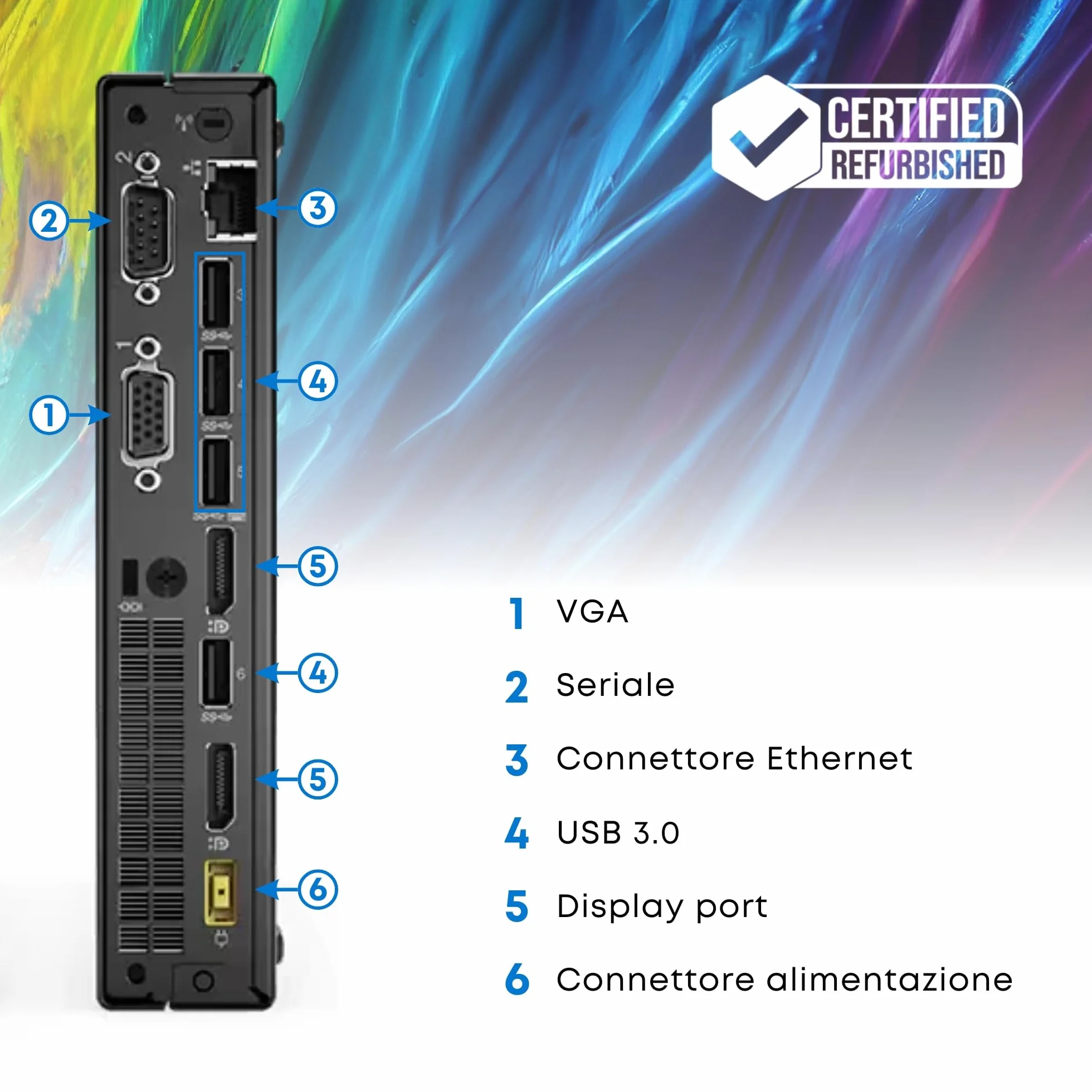 Lenovo ThinkCentre Mini PC Tiny Intel i7-4770Te 8GB RAM 256GB SSD Desktop Ricondizionato