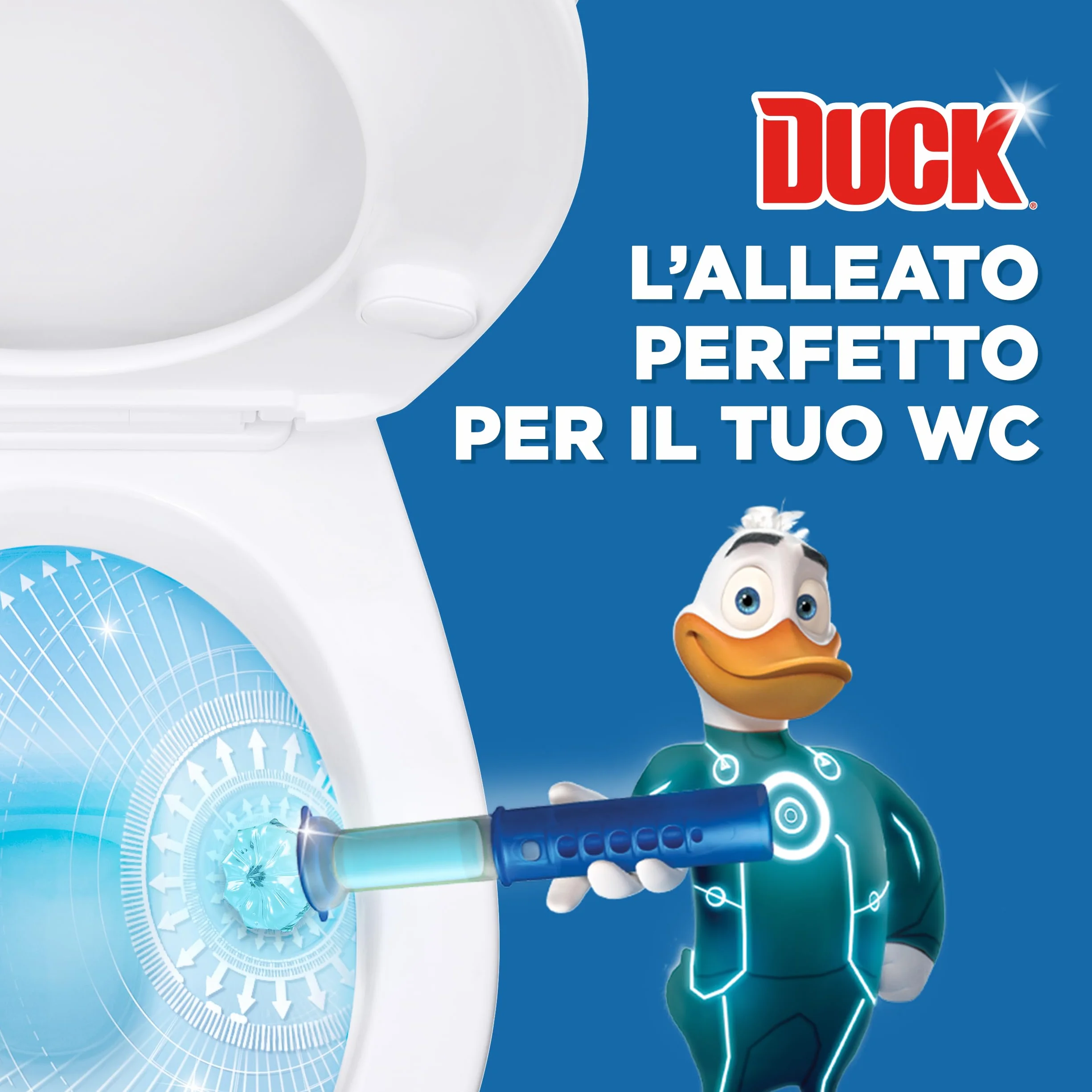Duck Fresh Discs Detergente Bagno con Applicatore Dischi Gel Igienizzanti WC Profumo Brezza Marina 18 Dischetti Gel