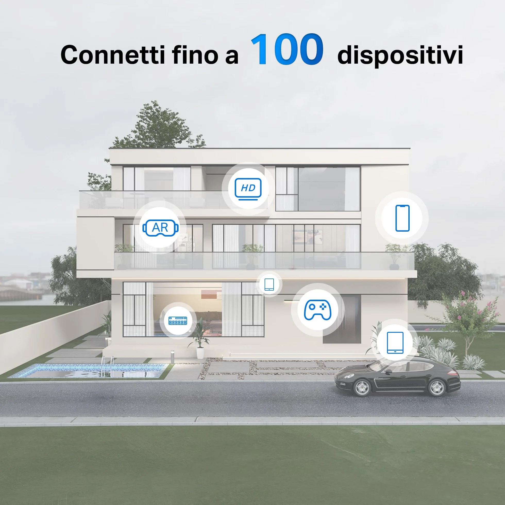 Mercusys TP-Link Router Mesh WiFi 6 AX1500Mbps, 3 Porte Gigabit WAN/LAN, Controllo Parental, WiFi Mesh Router e AP, Connetti fino a 100 Dispositivi, Copertura fino a 230m², Halo H60X(1-pack)