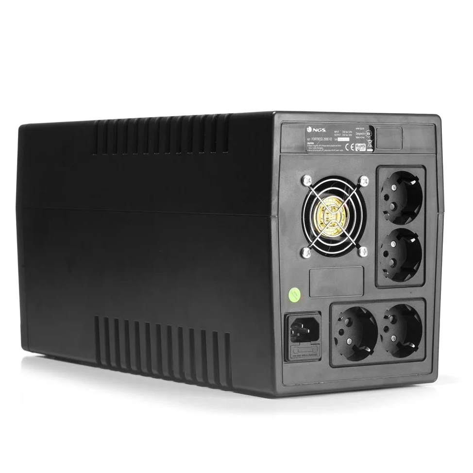 NGS FORTRESS2000V2 - Gruppo di continuità UPS, Off Line UPS 1500 VA, Tensione a Uscita Stabile di 900W per 4 Prese Schuko