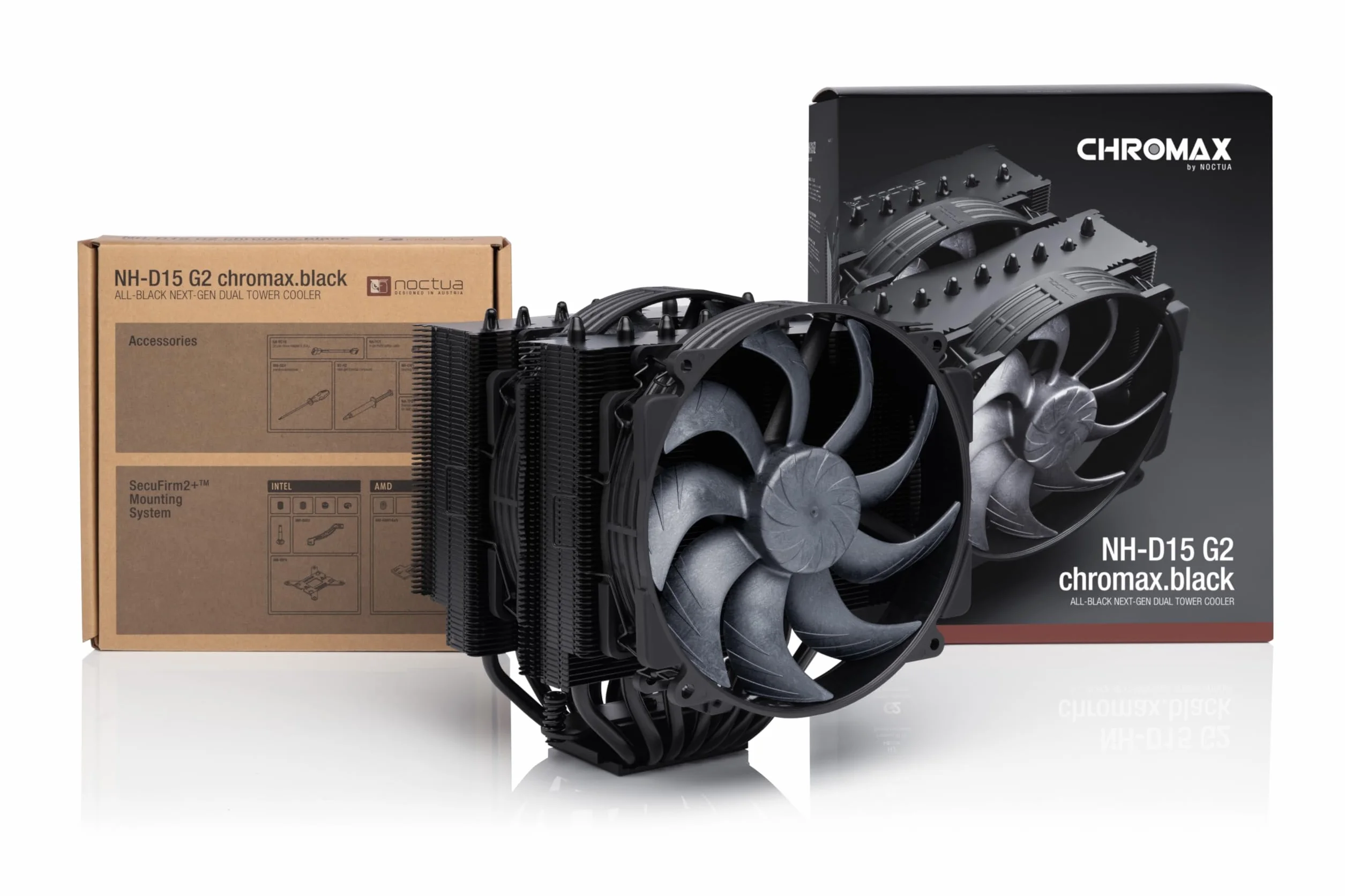 Noctua NH-D15 G2 chromax.black, Dissipatore CPU Premium Dual Tower per AMD AM5/AM4 e Intel LGA1851/LGA1700/LGA1200 (Nero)