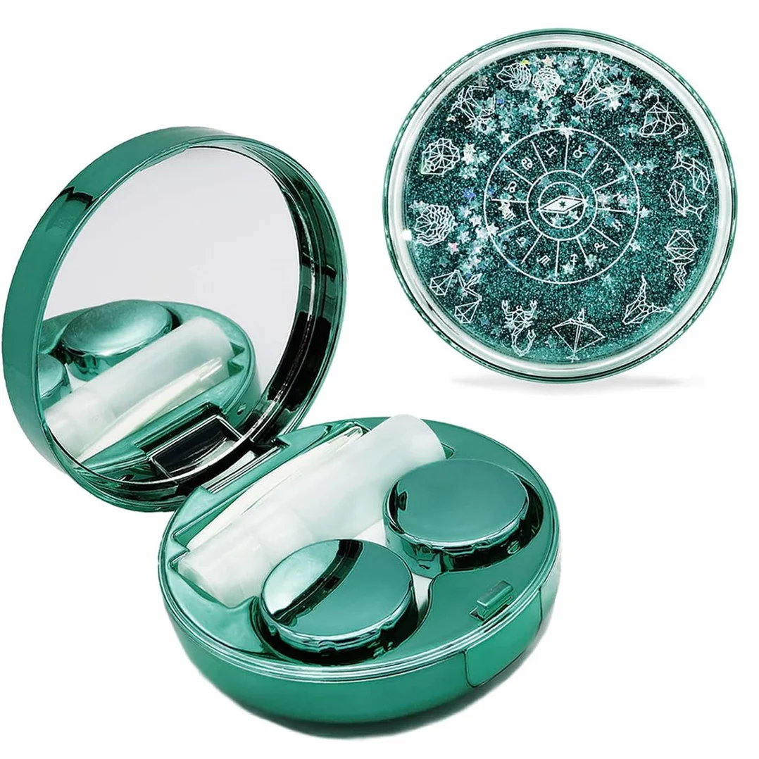 Porta Lenti a Contatto Custodia Igienica Portatile Set da Viaggio con Specchio