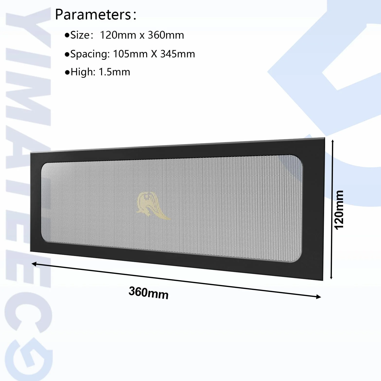 Filtro Antipolvere PC 360mm Magnetico Filtro per ventola computer Griglia a Rete Ventola di Raffreddamento PVC per Computer Case(PVC Gentiluomo, 120 * 360 mm, 2 Pezzi, Nero)