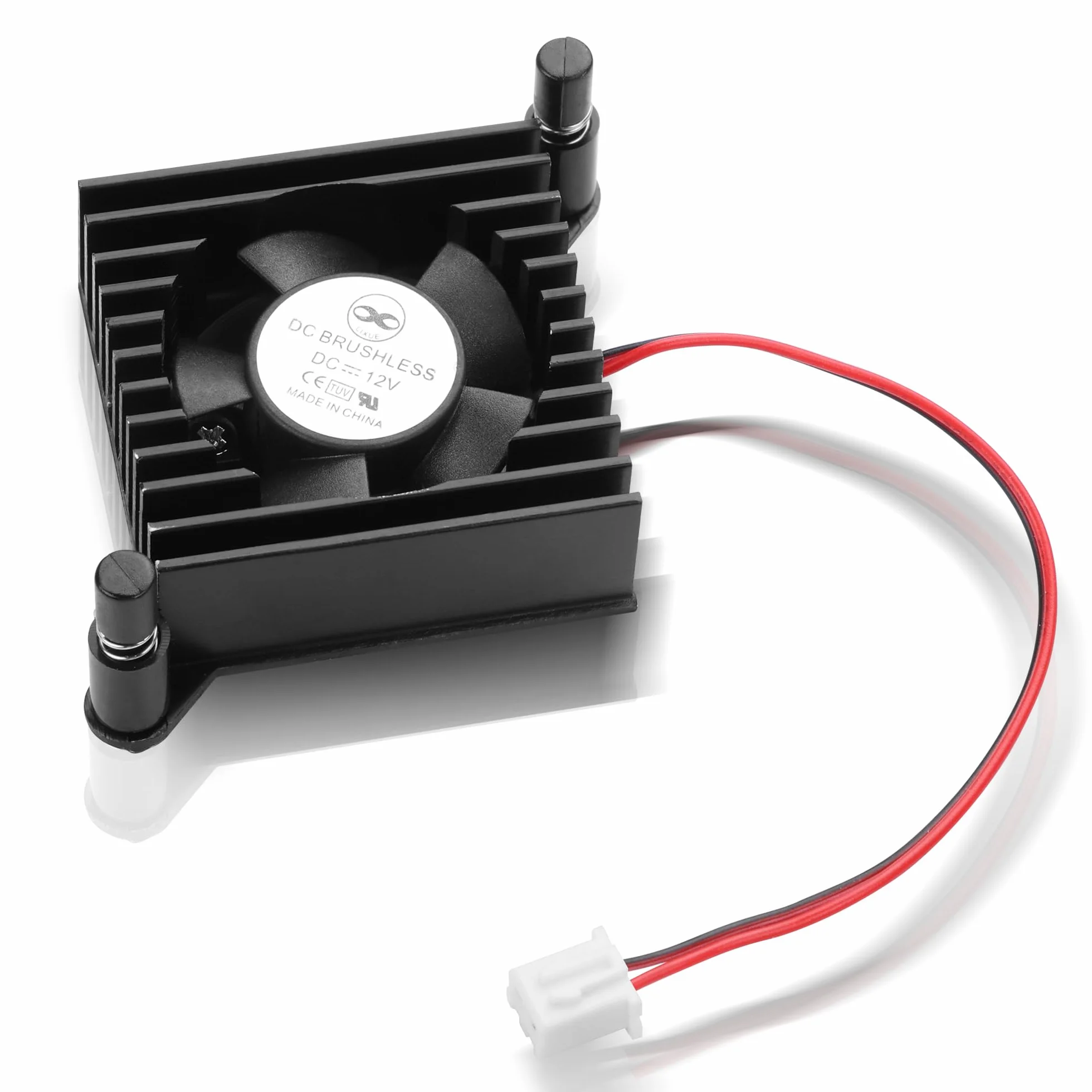 YAODHAOD Ventola GPU, dissipatore di schede grafiche in alluminio, distanza di 55 mm, ventola PCI per editing video, business, ufficio e computer di casa (nero, 12 V)