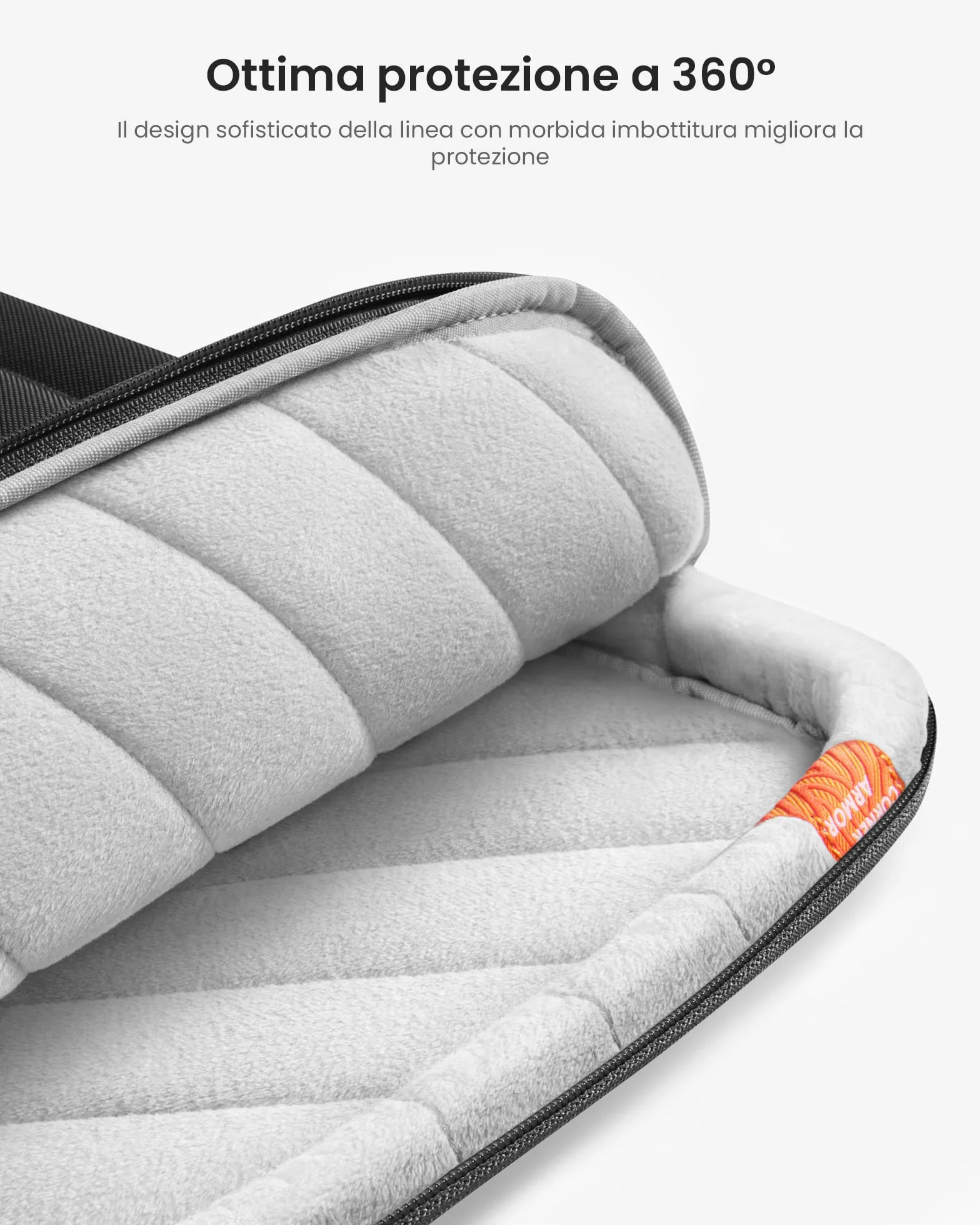 tomtoc Custodia protettiva a 360° per Lenovo, HP, ASUS, Dell, Acer Notebook Ultrabook, impermeabile, antiurto, con tasca per accessori Vivobook/Zenbook 14, colore nero