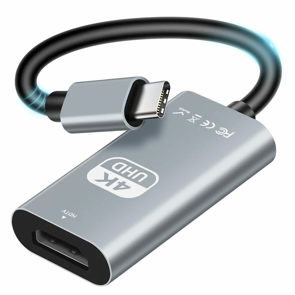 AXFEE Adattatore HDMI USB C, 4K@30Hz, Adattatore USB C HDMI, Compatibile con iPhone 17/16Pro/16Pro Max/16/15, MacBook Pro/Air, iPad Pro/Air, Pixelbook, Samsung Galaxy S/Note, Dell XPS, Surface Pro