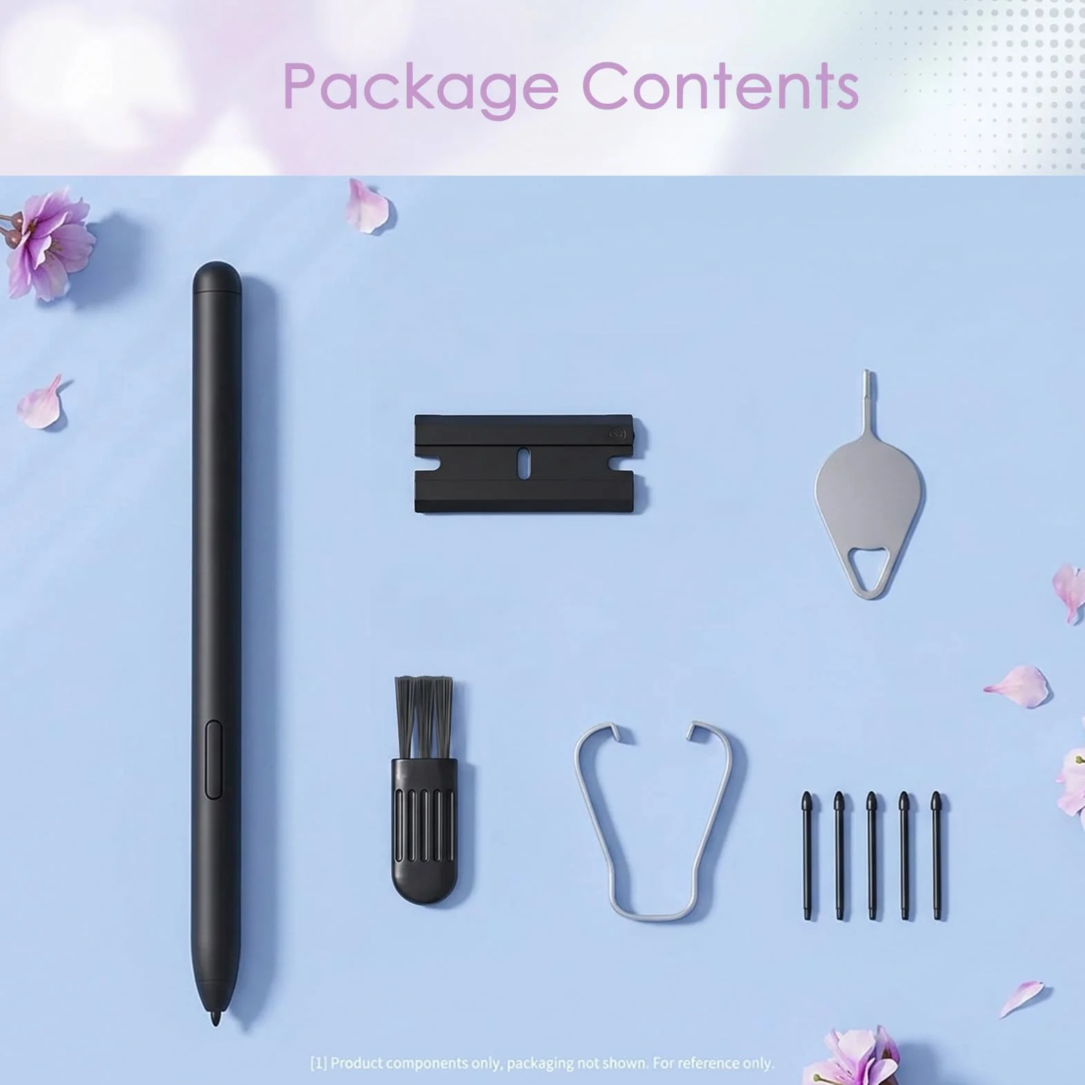 Stilo per Tab S6 Lite, Penna Stilo Elettronica, Penna Intelligente in Plastica Resistente Ad Alta sensibilità con 5 Punte di Ricambio per Tablet SM P610 SM P615 (Nero)