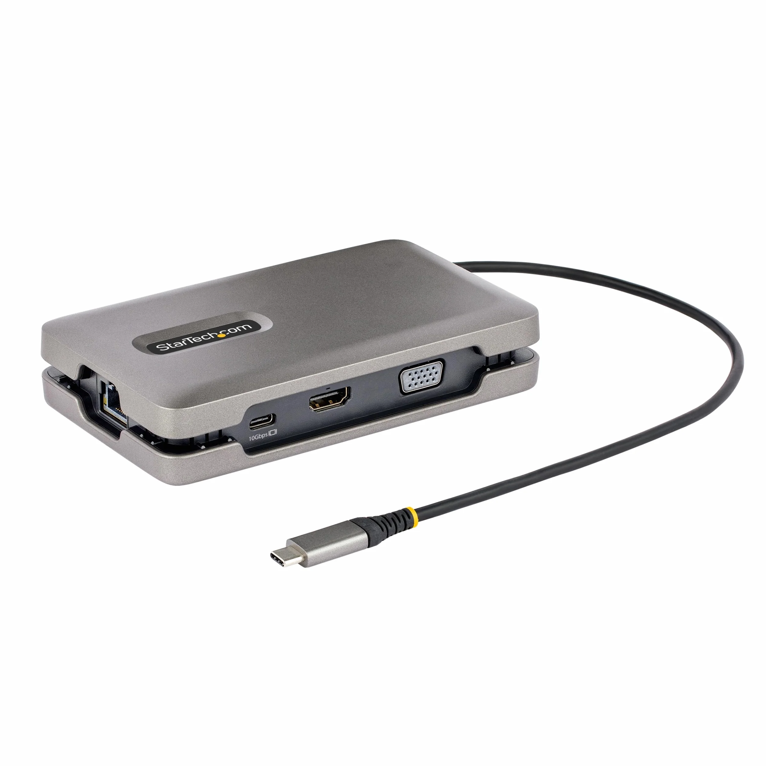 StarTech.com Adattatore Multiporta USB-C - Docking Station USB Type-C con Uscita Video HDMI 2.0 4K/VGA/DP Alt Mode USB-C - Mini Dock USB con MST per Doppio Monitor, PD 100W Pass-Through (DKM31C3HVCPD)