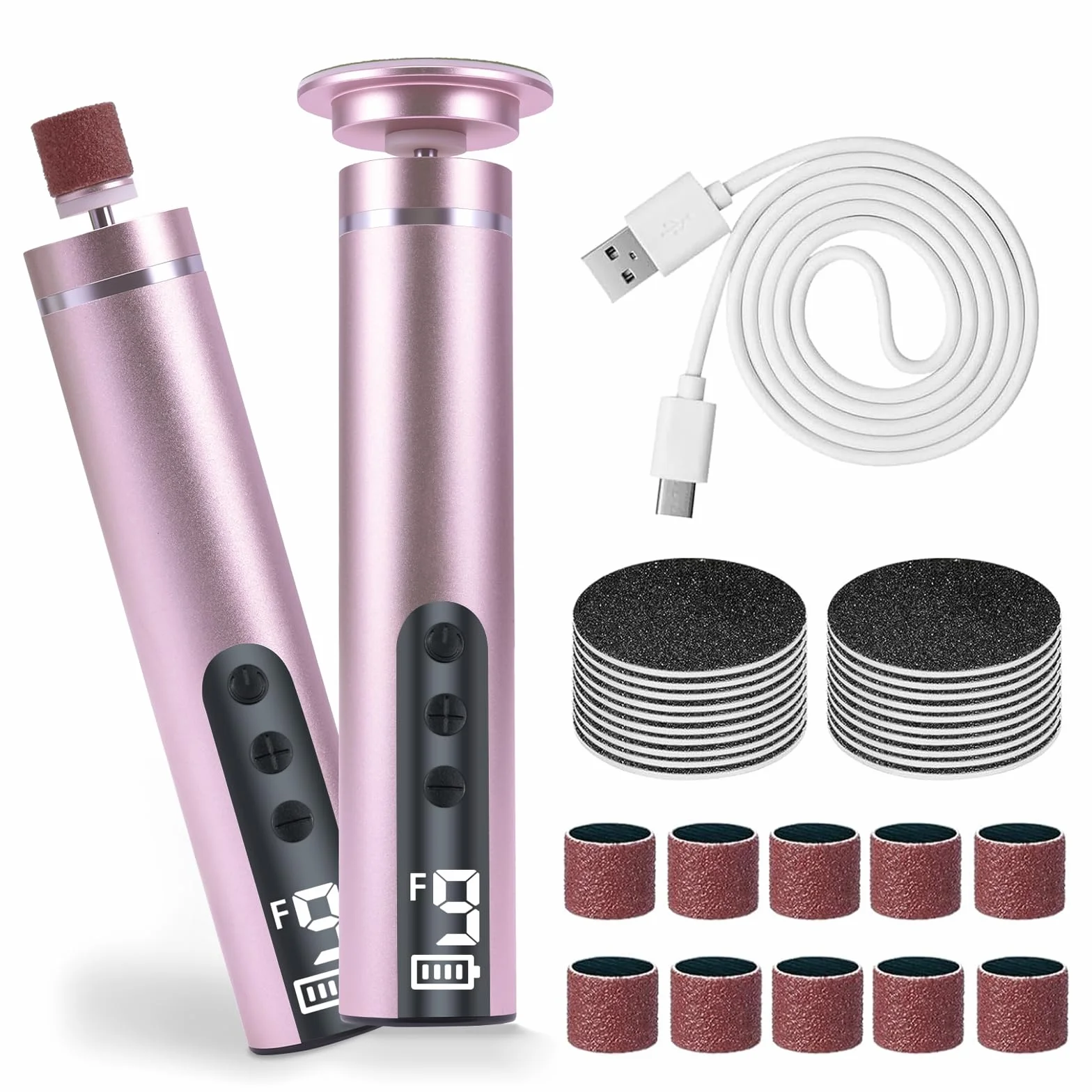 Pedicure Elettrico Professionale 2-in-1, 9 Velocità, 2000 mAh, Lima Piedi Talloni LCD, Rimozione Calli Pelle Morta