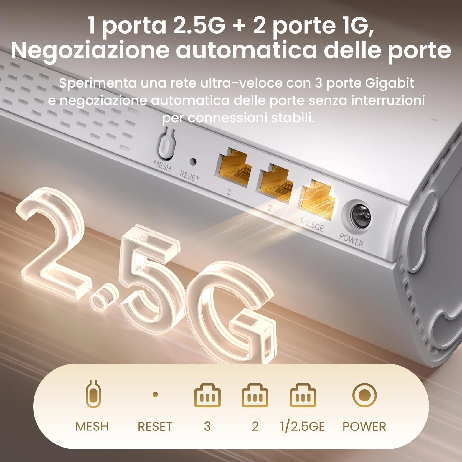 Tenda ME6 Pro Sistema Mesh WiFi 7 - BE5100 Dual Band (2.4GHz: 688Mbps, 5GHz: 4323Mbps), Ampia Copertura, 1×2.5G e 2×1G Porte Gigabit, Easy Mesh, Roaming Senza Interruzioni, VPN, NFC, Confezione da 3